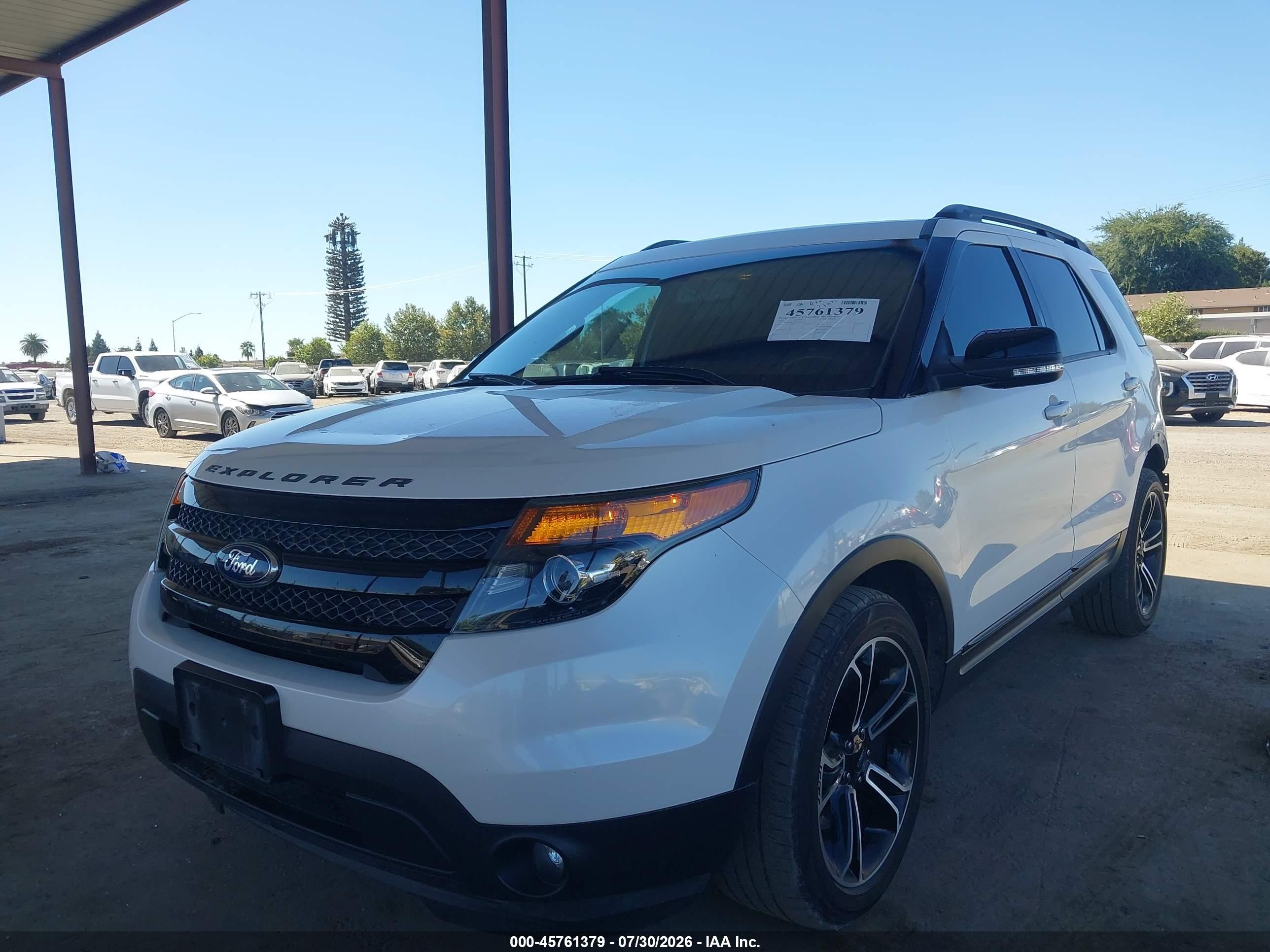 2015 Ford Explorer Sport White vin: 1FM5K8GT3FGA03775