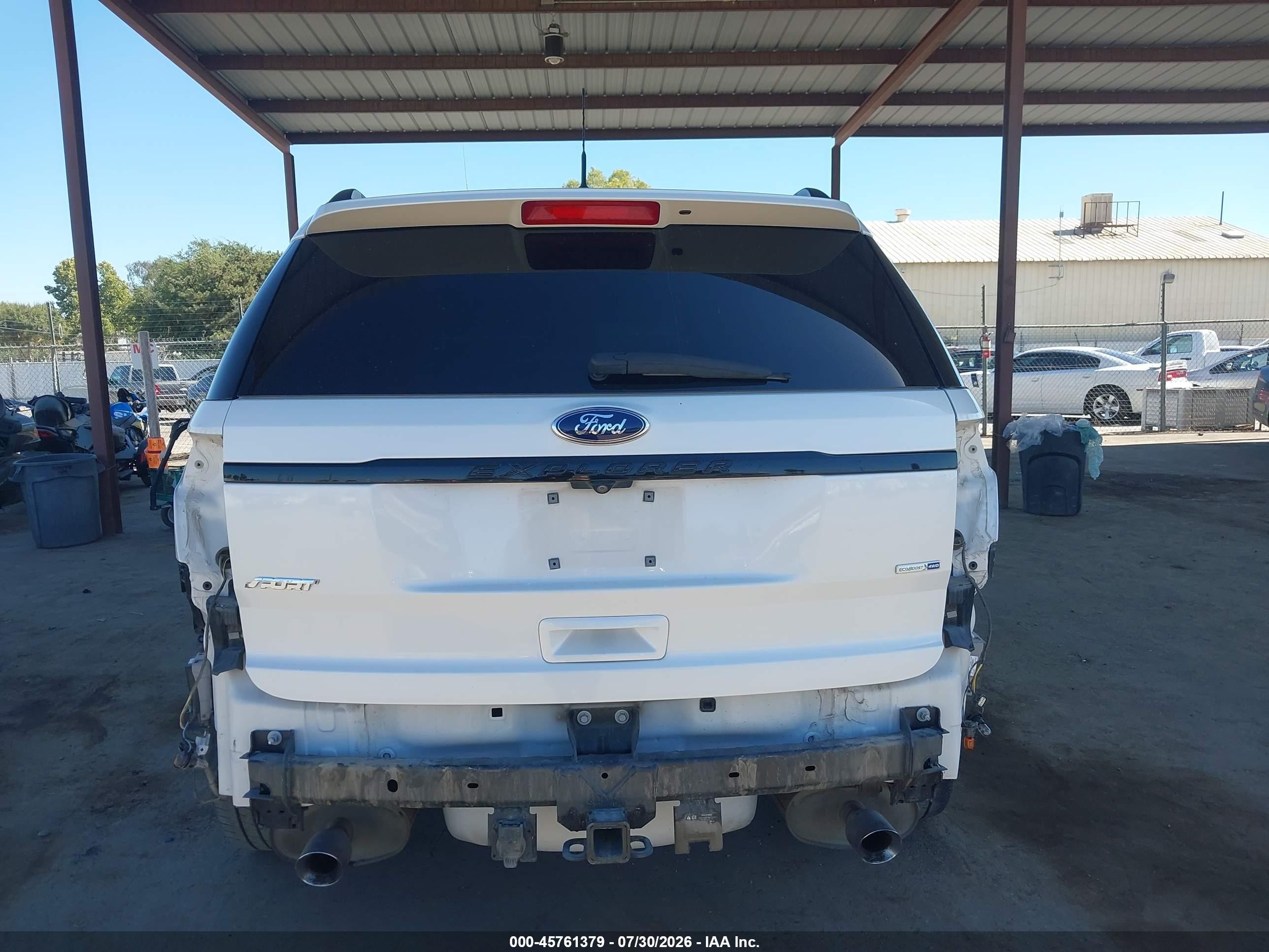 2015 Ford Explorer Sport White vin: 1FM5K8GT3FGA03775