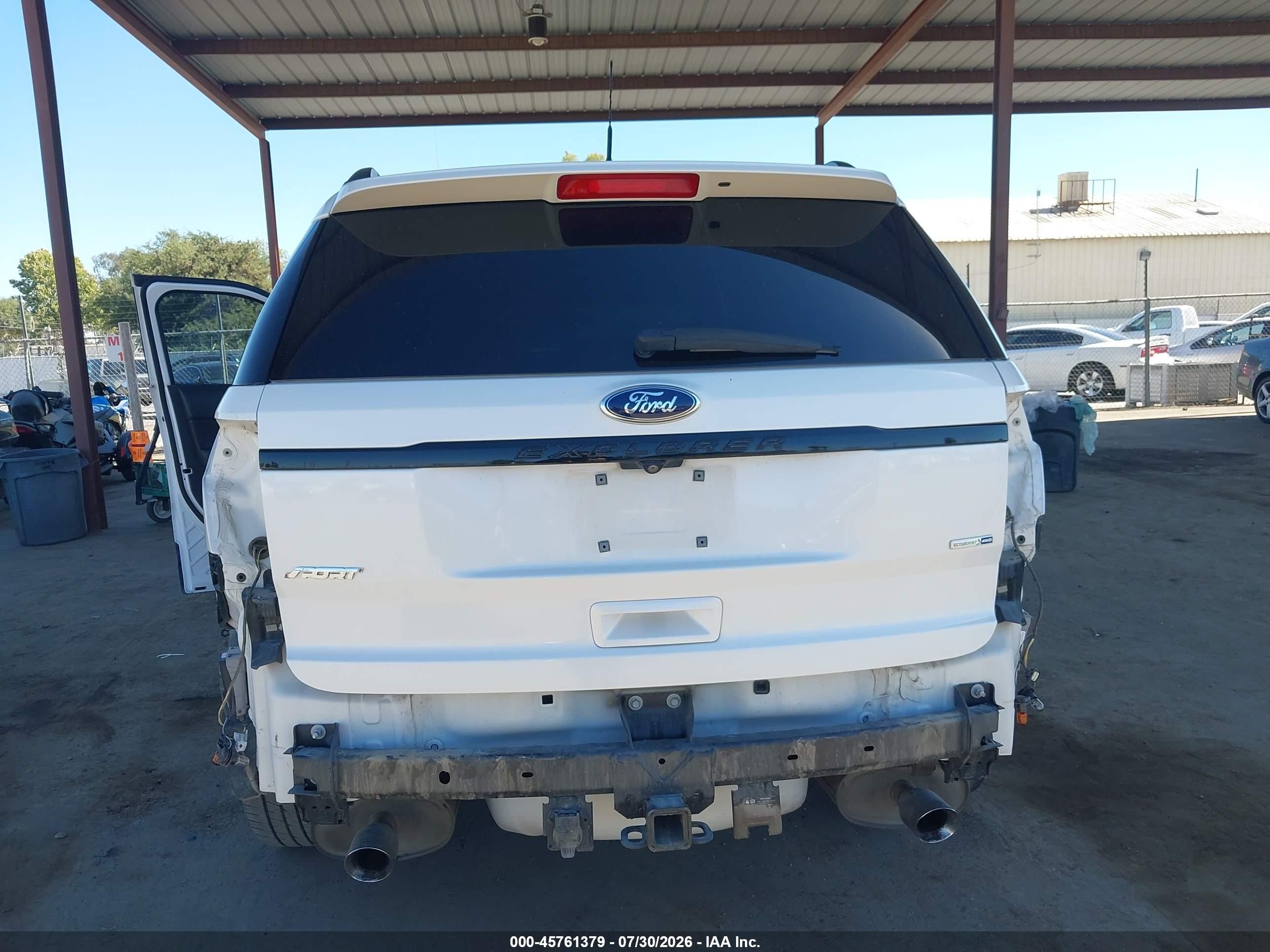 2015 Ford Explorer Sport White vin: 1FM5K8GT3FGA03775