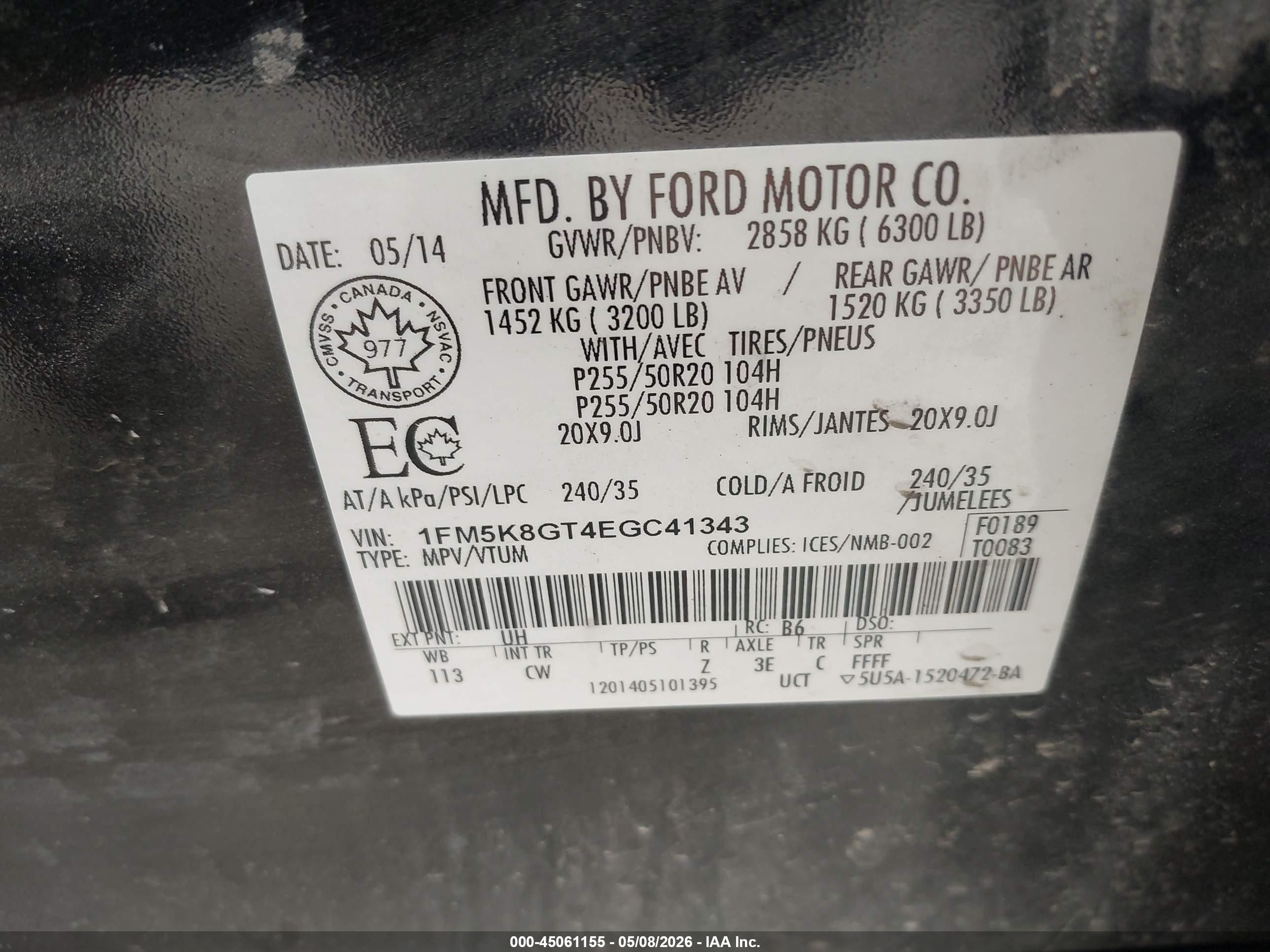 2014 Ford Explorer Sport Black vin: 1FM5K8GT4EGC41343