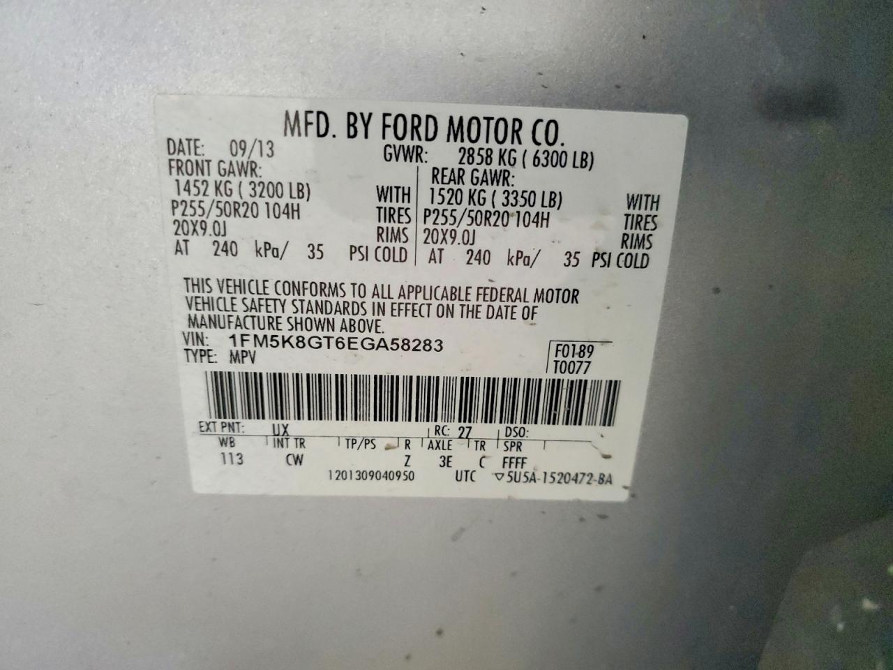 2014 Ford Explorer Sport Silver vin: 1FM5K8GT6EGA58283