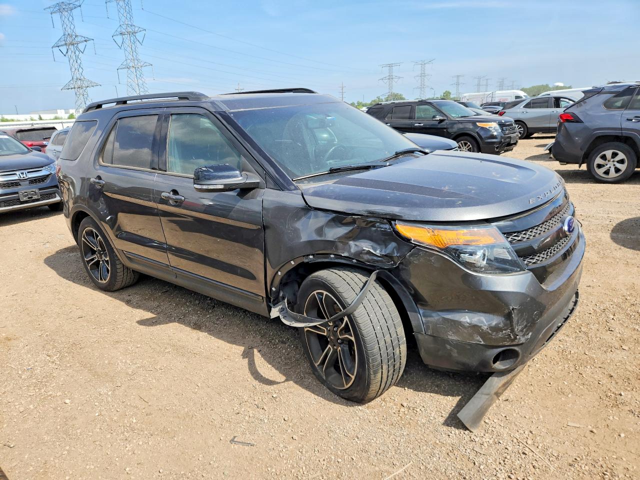 2015 Ford Explorer Sport Gray vin: 1FM5K8GT6FGA32963