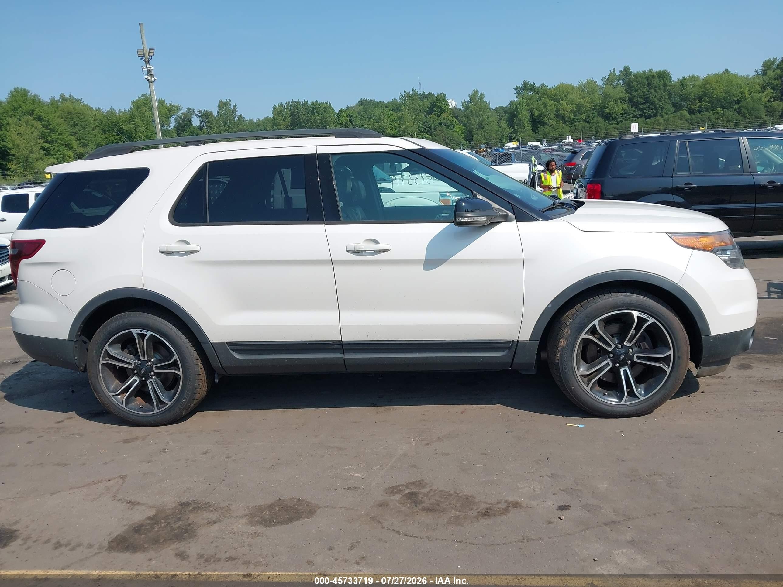 2015 Ford Explorer Sport White vin: 1FM5K8GT6FGA67762