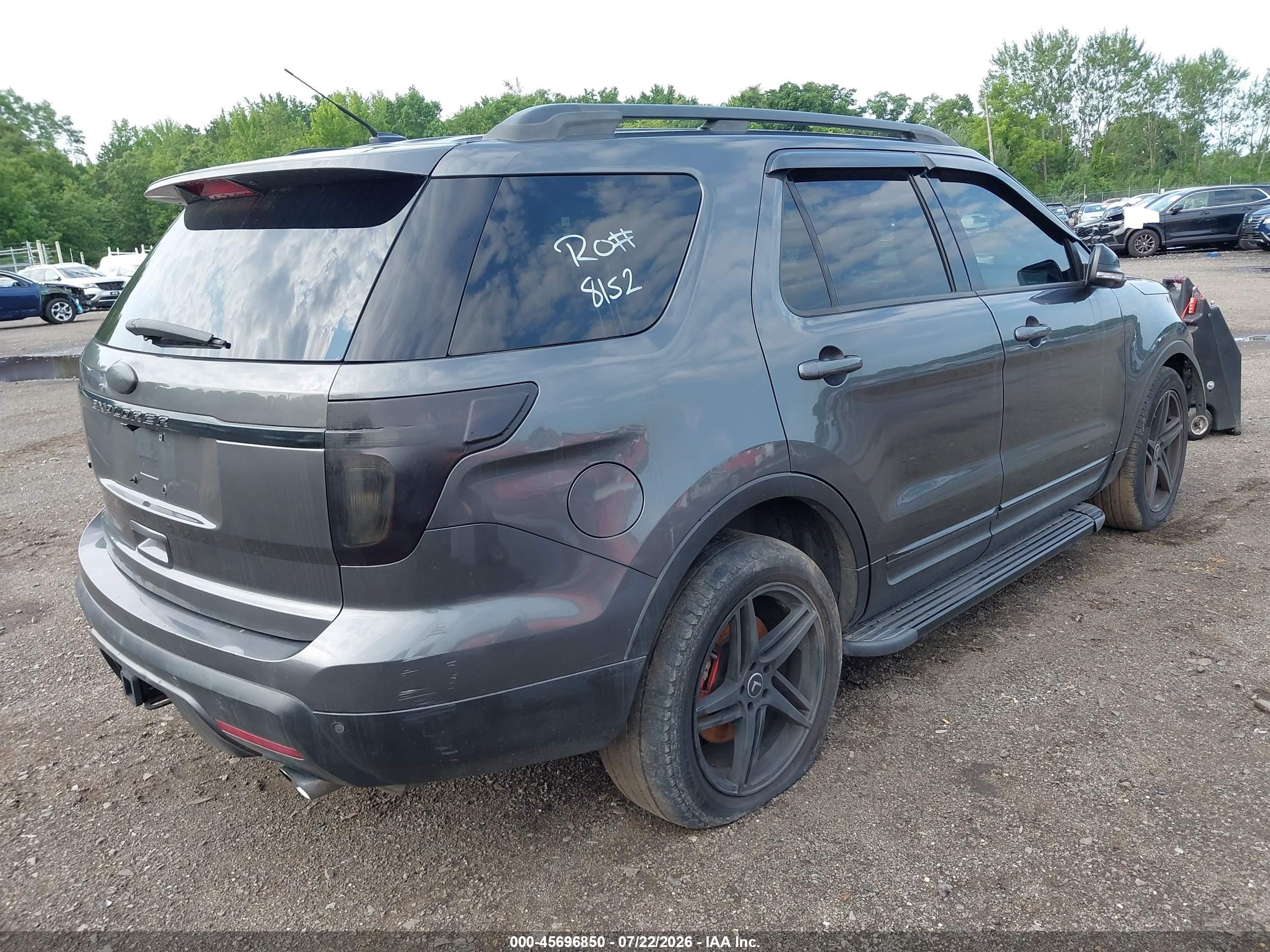 2015 Ford Explorer Sport Gray vin: 1FM5K8GT6FGC32368