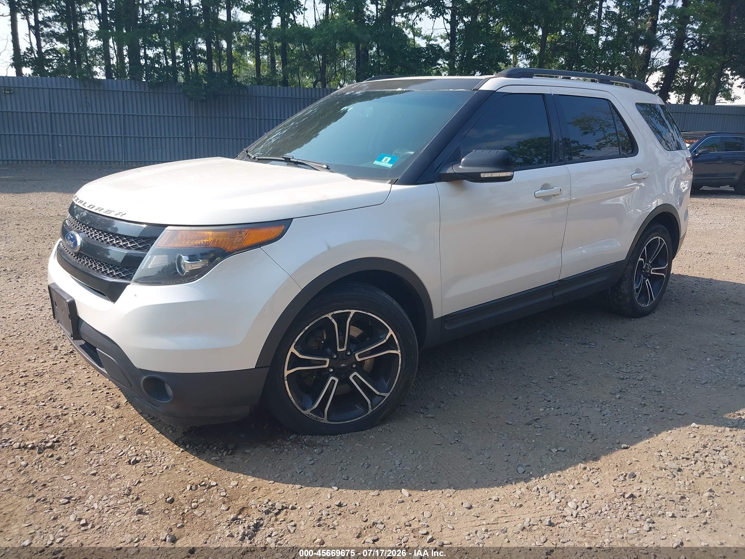 2015 Ford Explorer Sport White vin: 1FM5K8GT6FGC32841