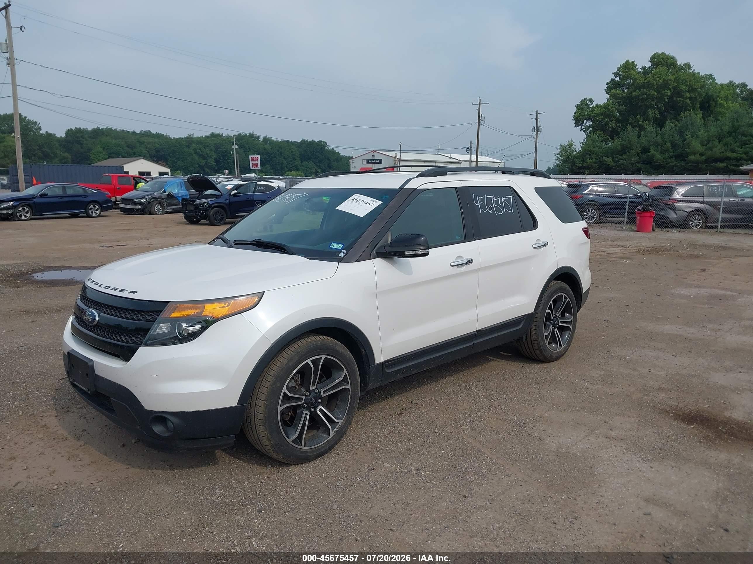 2014 Ford Explorer Sport White vin: 1FM5K8GT7EGA22506