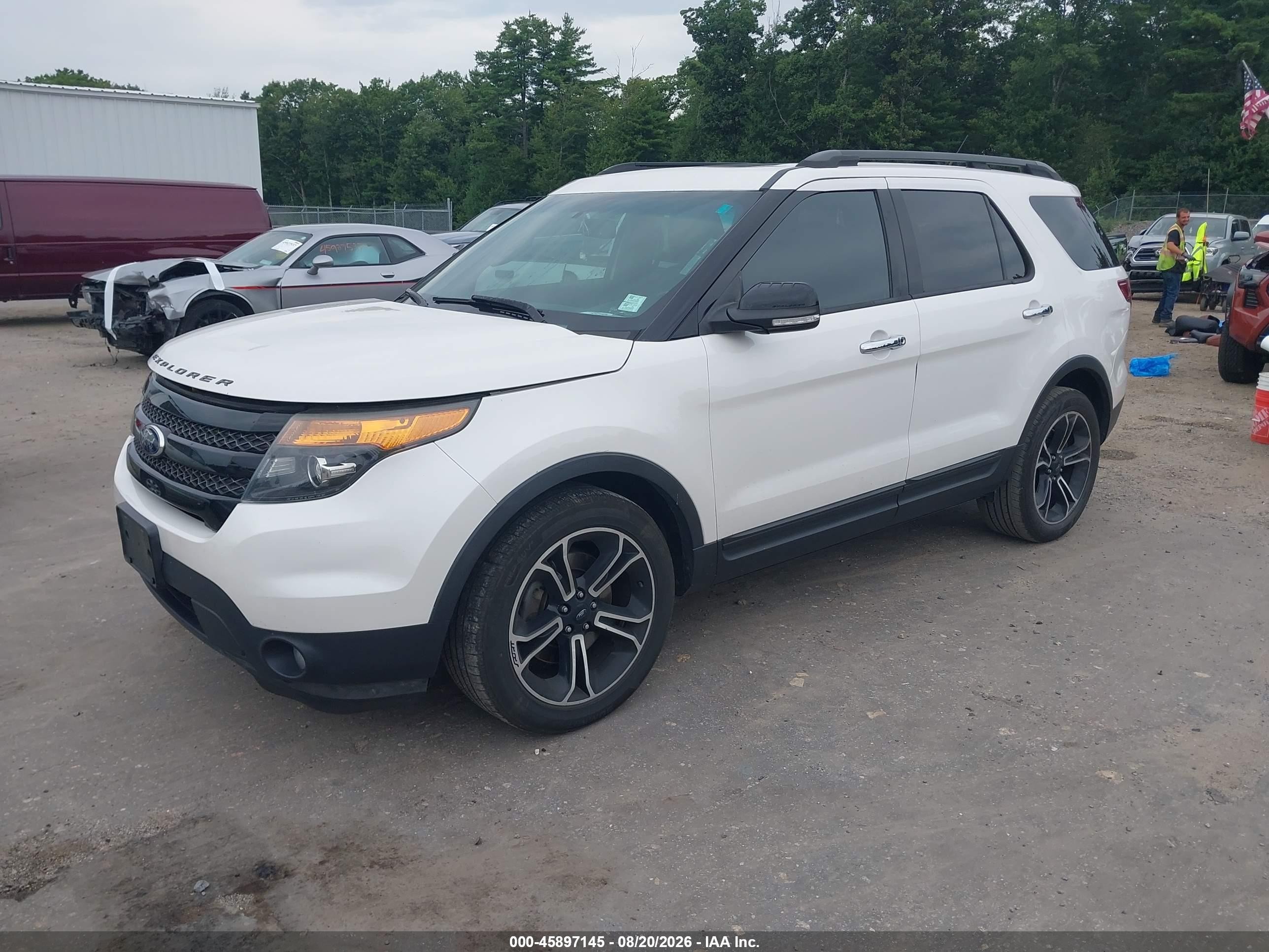 2014 Ford Explorer Sport White vin: 1FM5K8GT8EGC35447