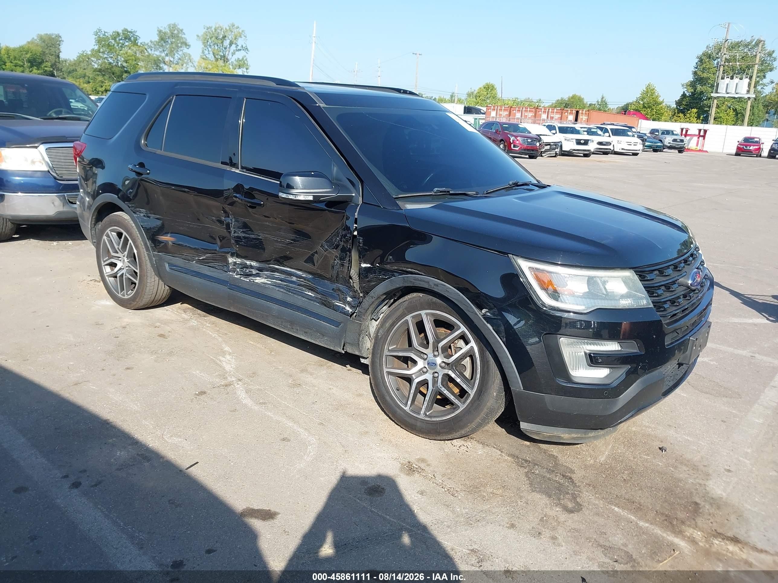 2017 Ford Explorer Sport Black vin: 1FM5K8GT8HGA34801
