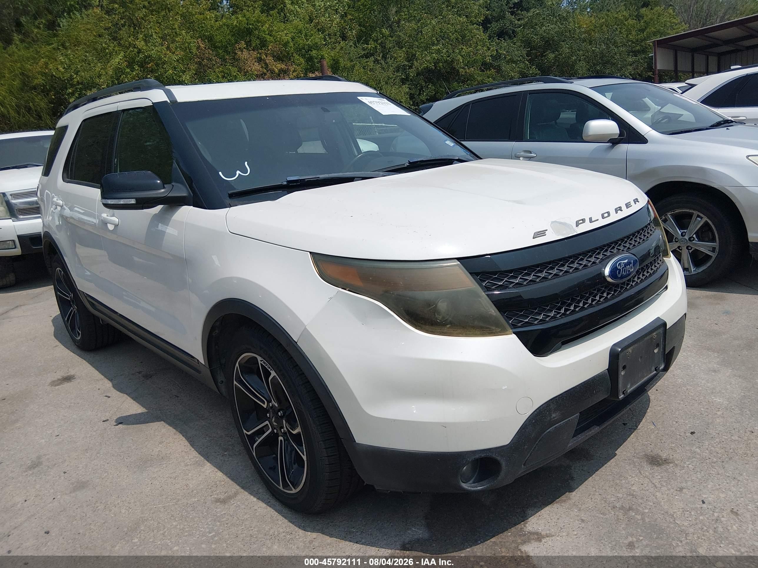 2015 Ford Explorer Sport White vin: 1FM5K8GT9FGC23289