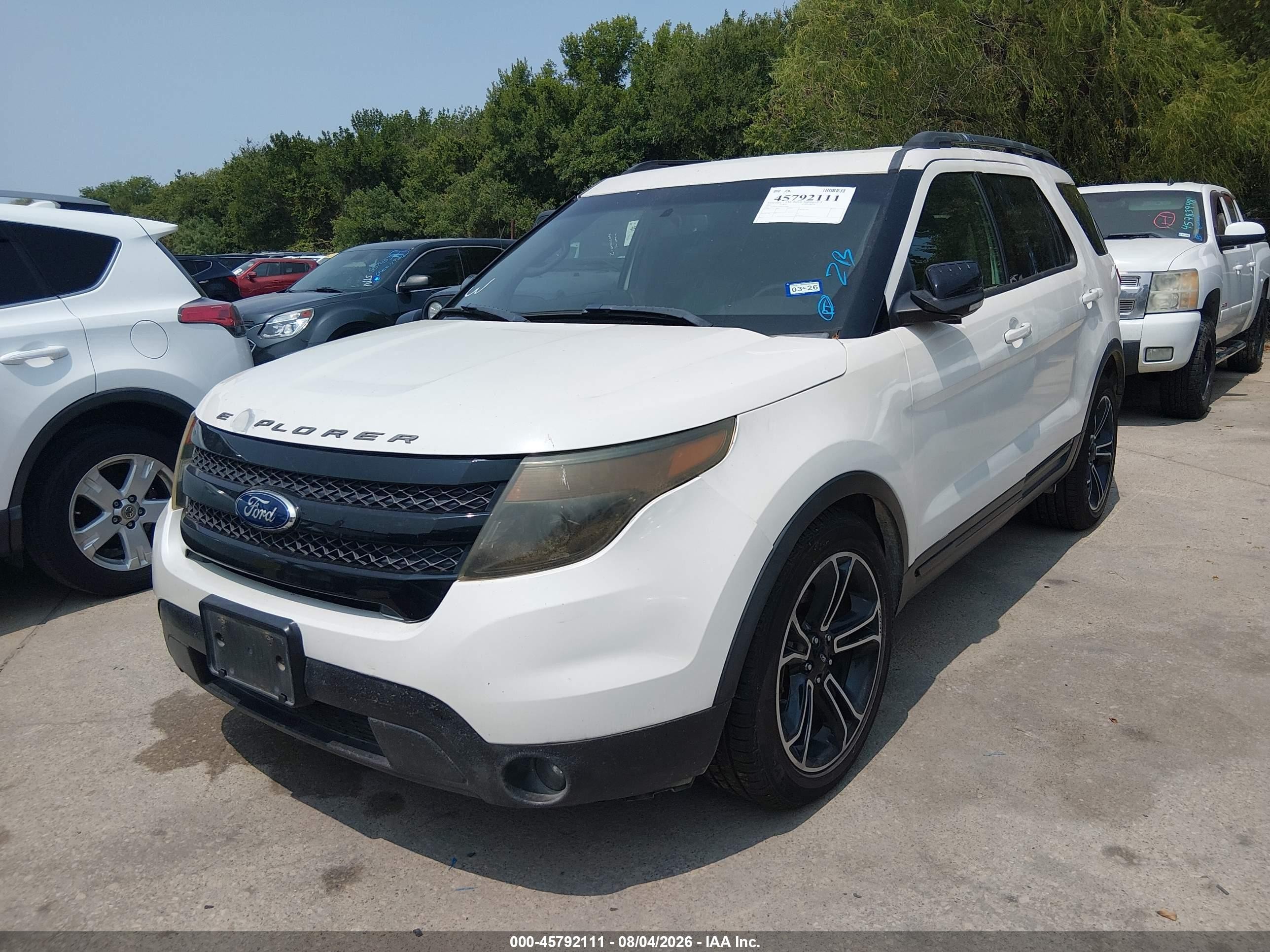 2015 Ford Explorer Sport White vin: 1FM5K8GT9FGC23289