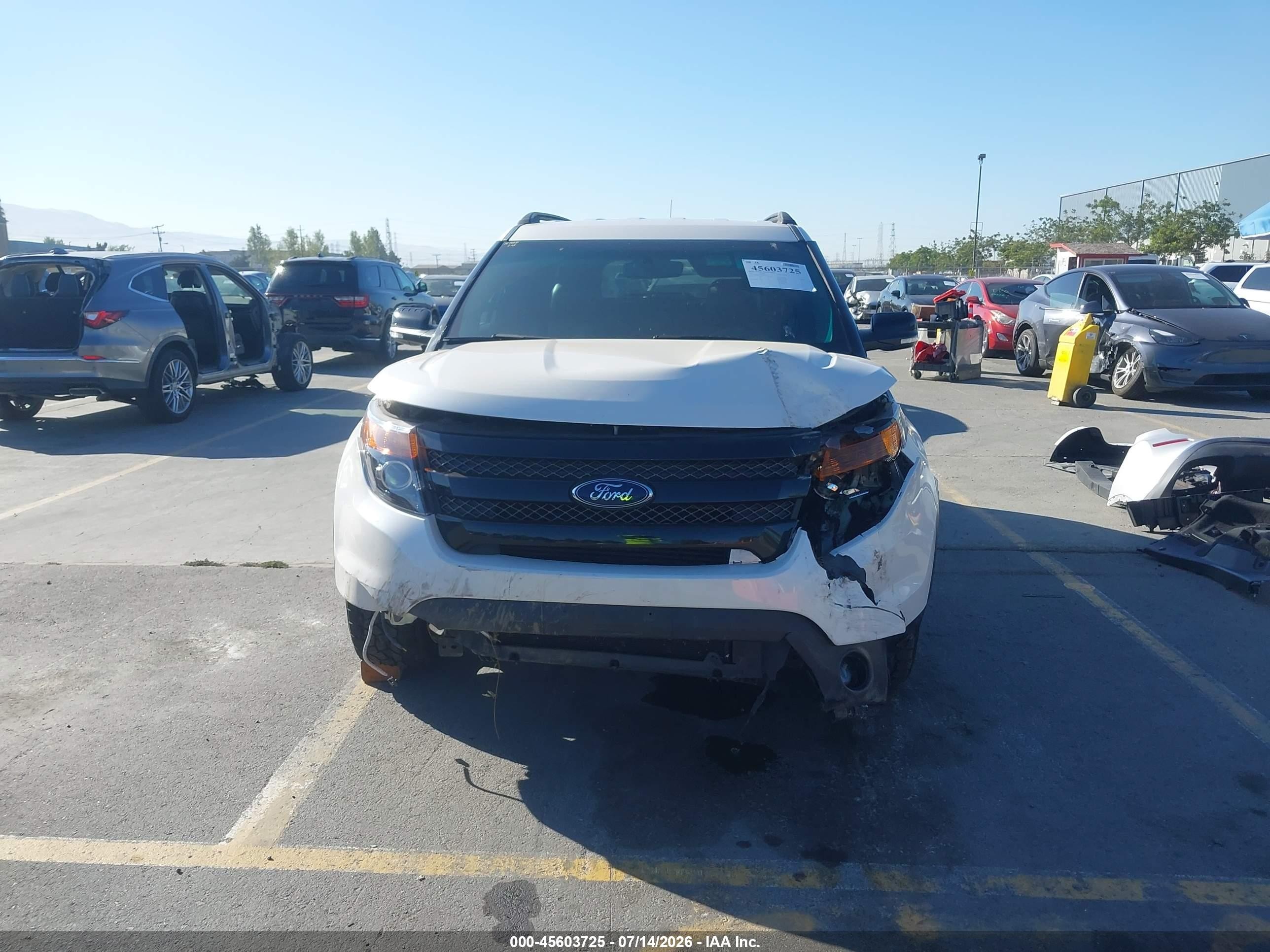 2015 Ford Explorer Sport White vin: 1FM5K8GT9FGC65753