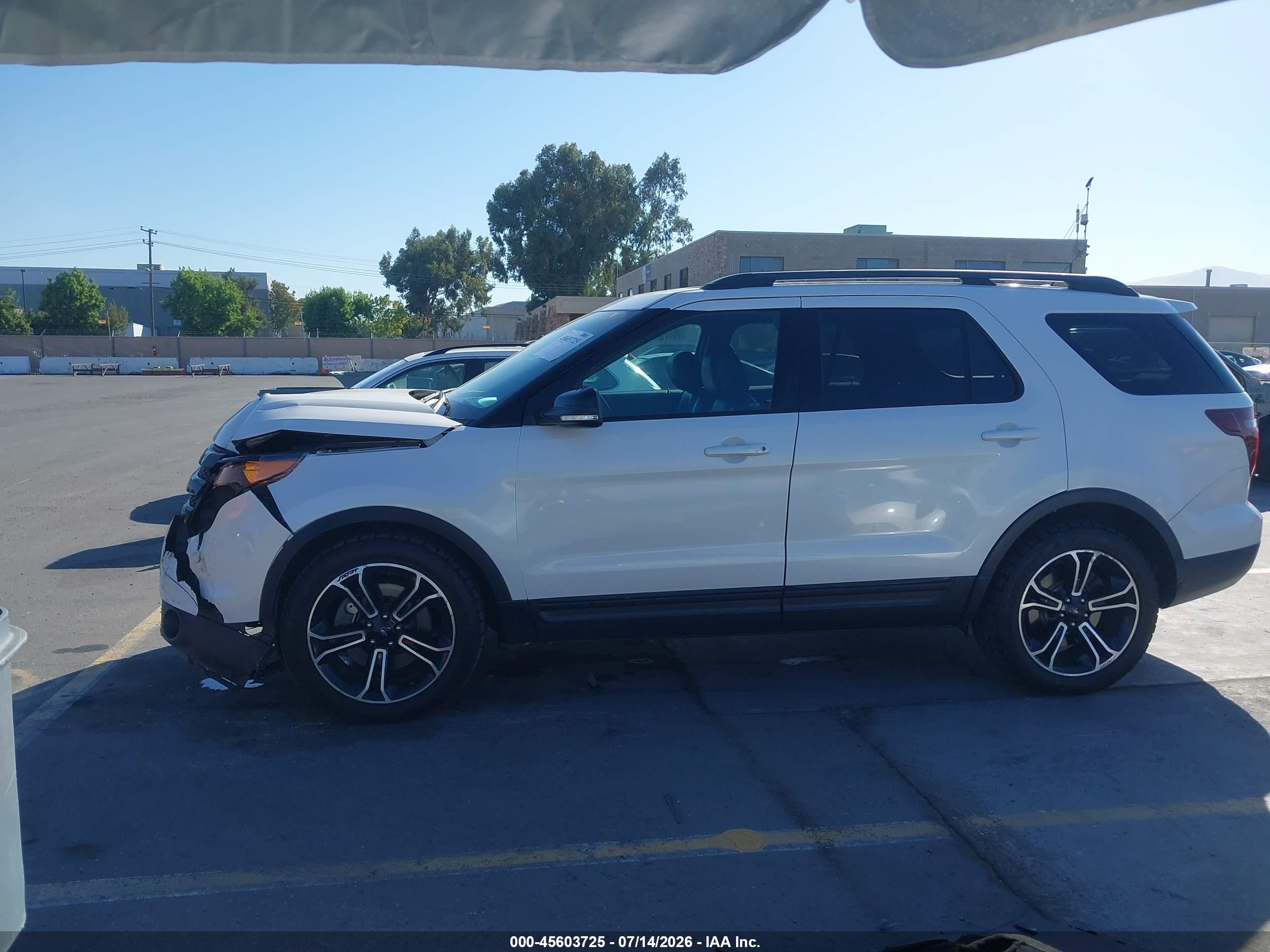 2015 Ford Explorer Sport White vin: 1FM5K8GT9FGC65753
