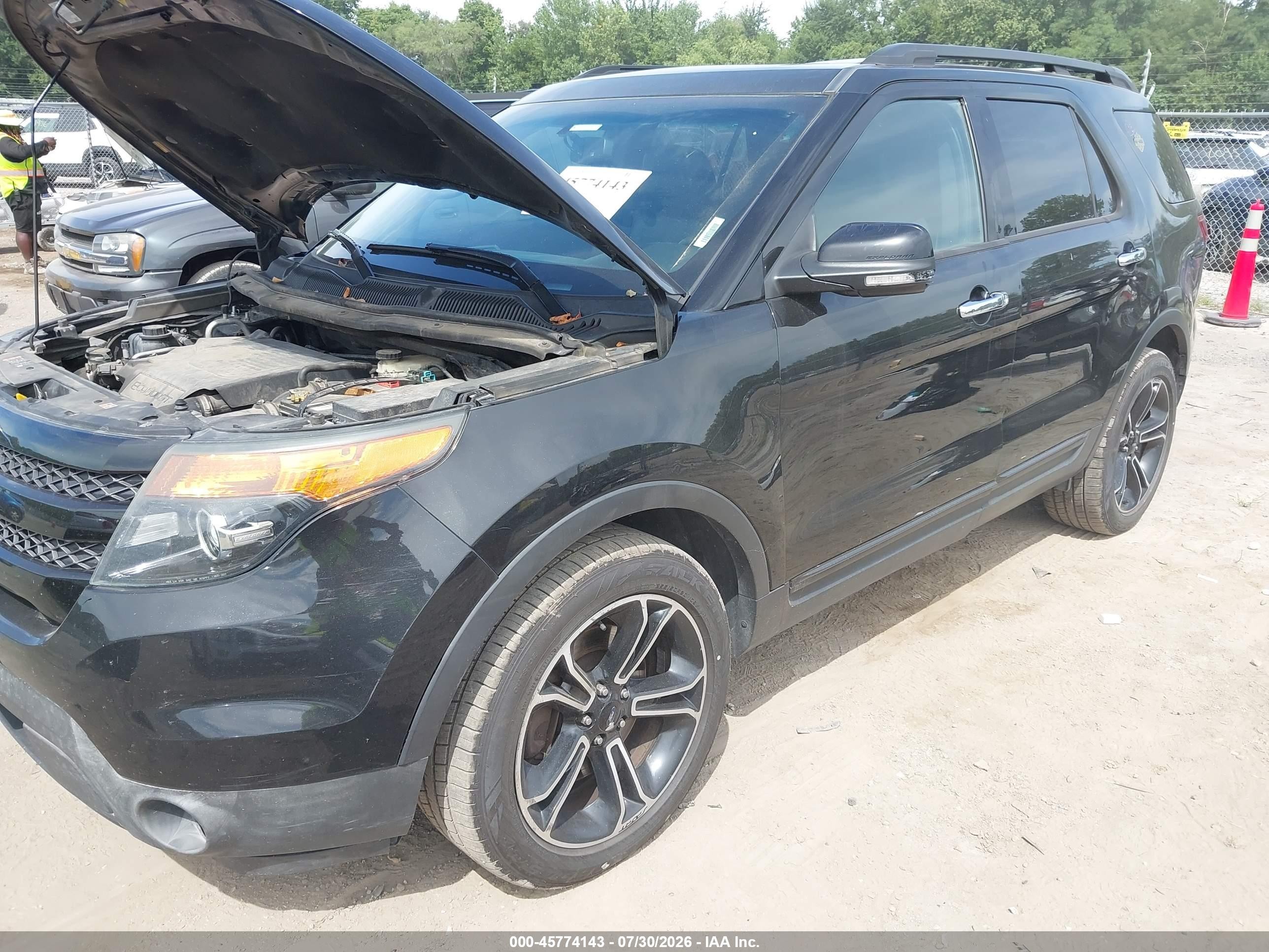 2014 Ford Explorer Sport Black vin: 1FM5K8GTXEGC34154