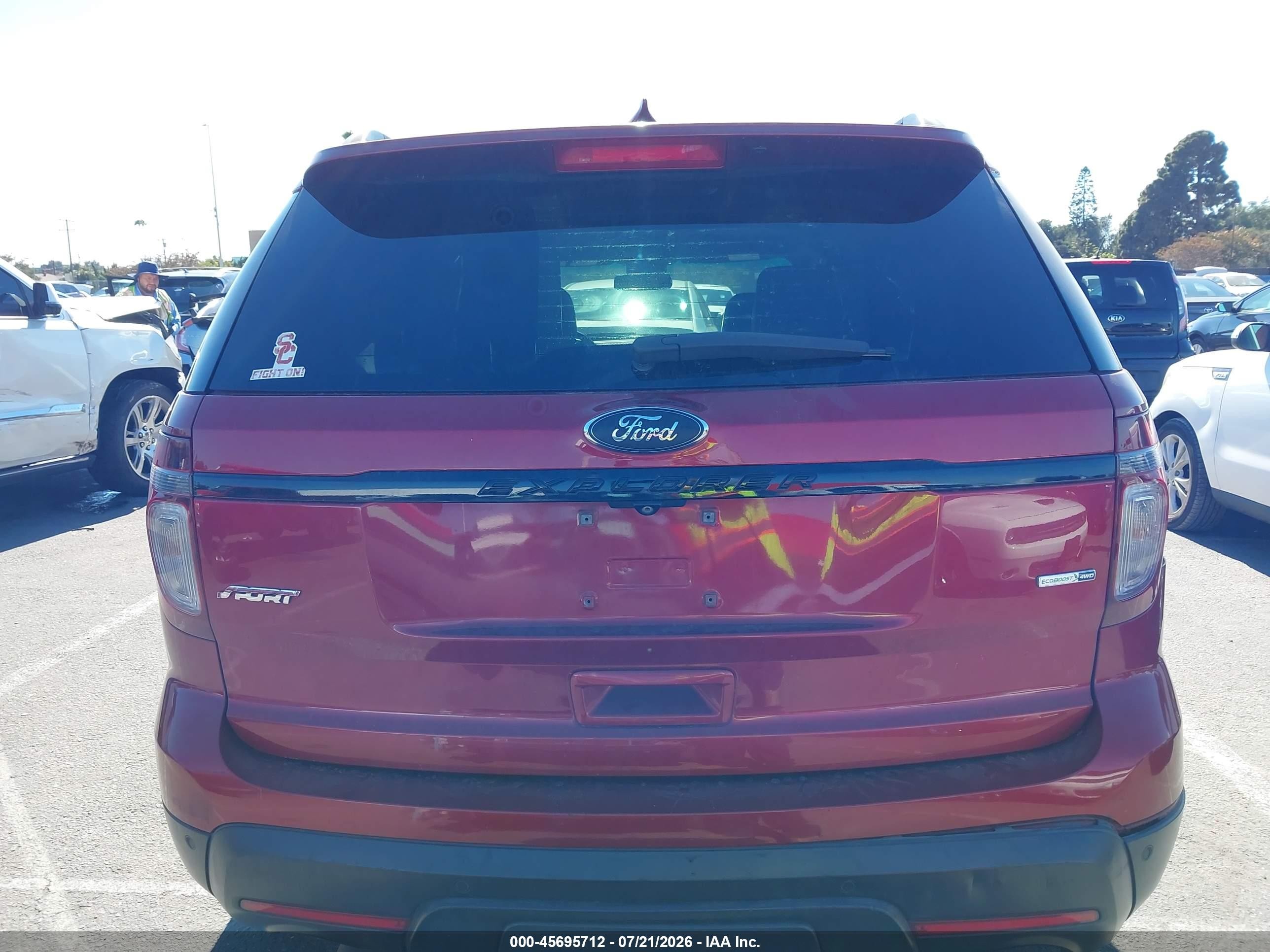 2015 Ford Explorer Sport Burgundy vin: 1FM5K8GTXFGA86850