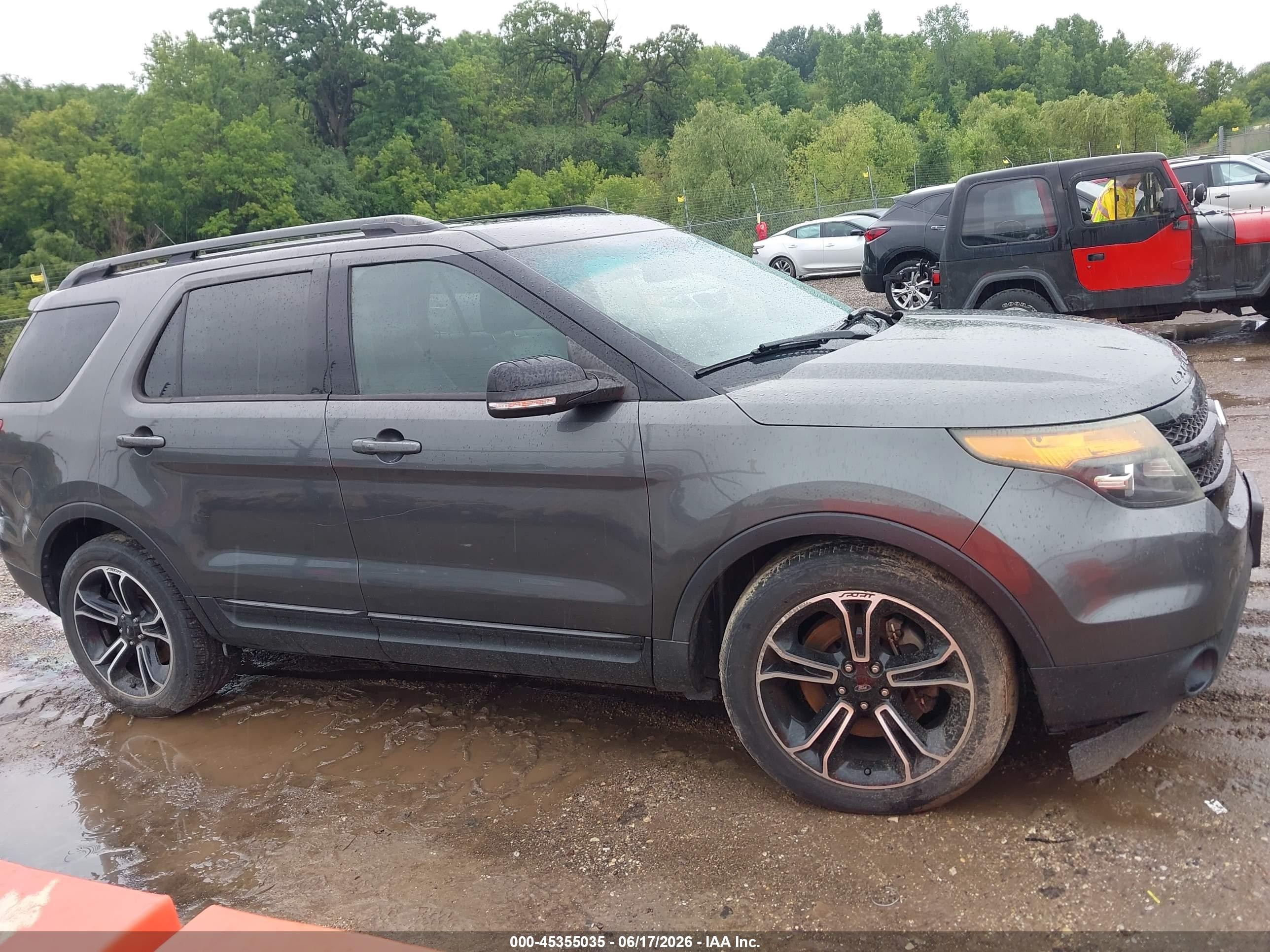 2015 Ford Explorer Sport Gray vin: 1FM5K8GTXFGC01852