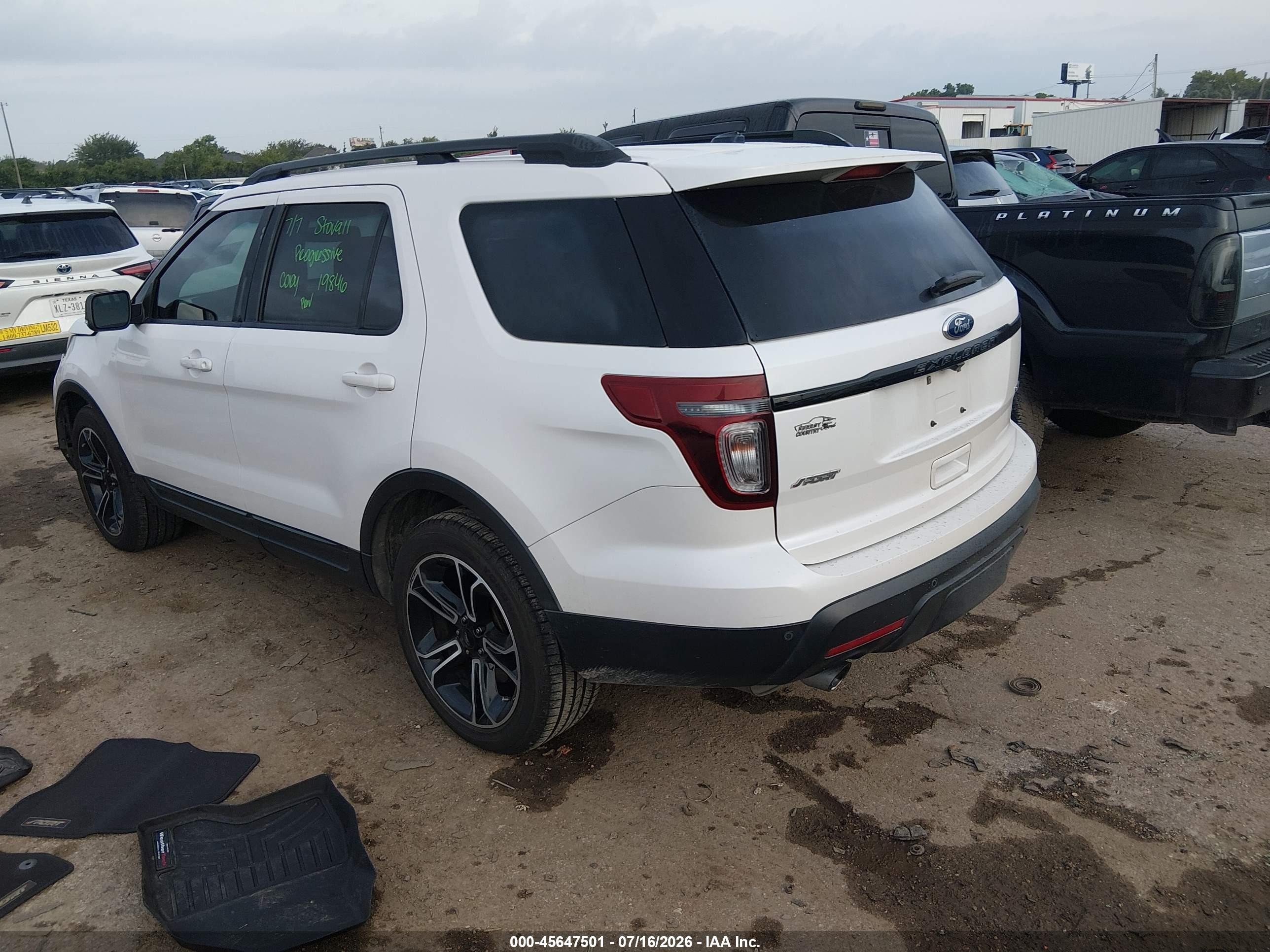 2015 Ford Explorer Sport White vin: 1FM5K8GTXFGC05058