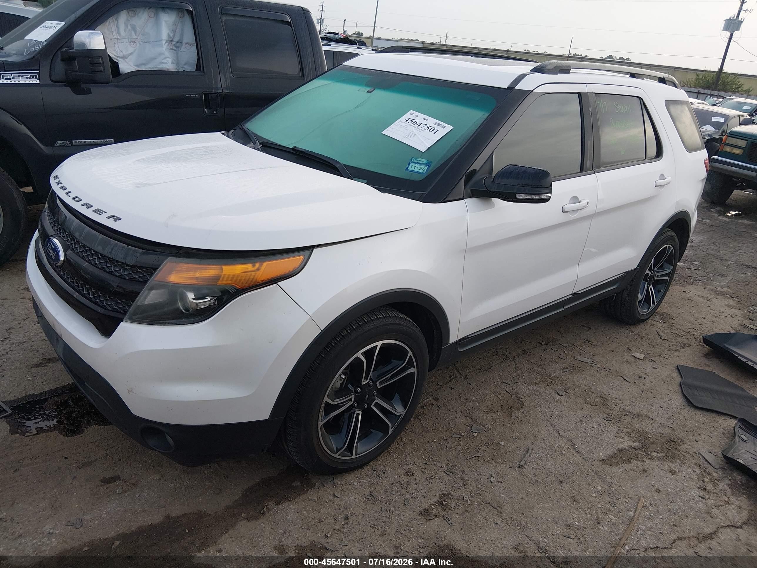 2015 Ford Explorer Sport White vin: 1FM5K8GTXFGC05058
