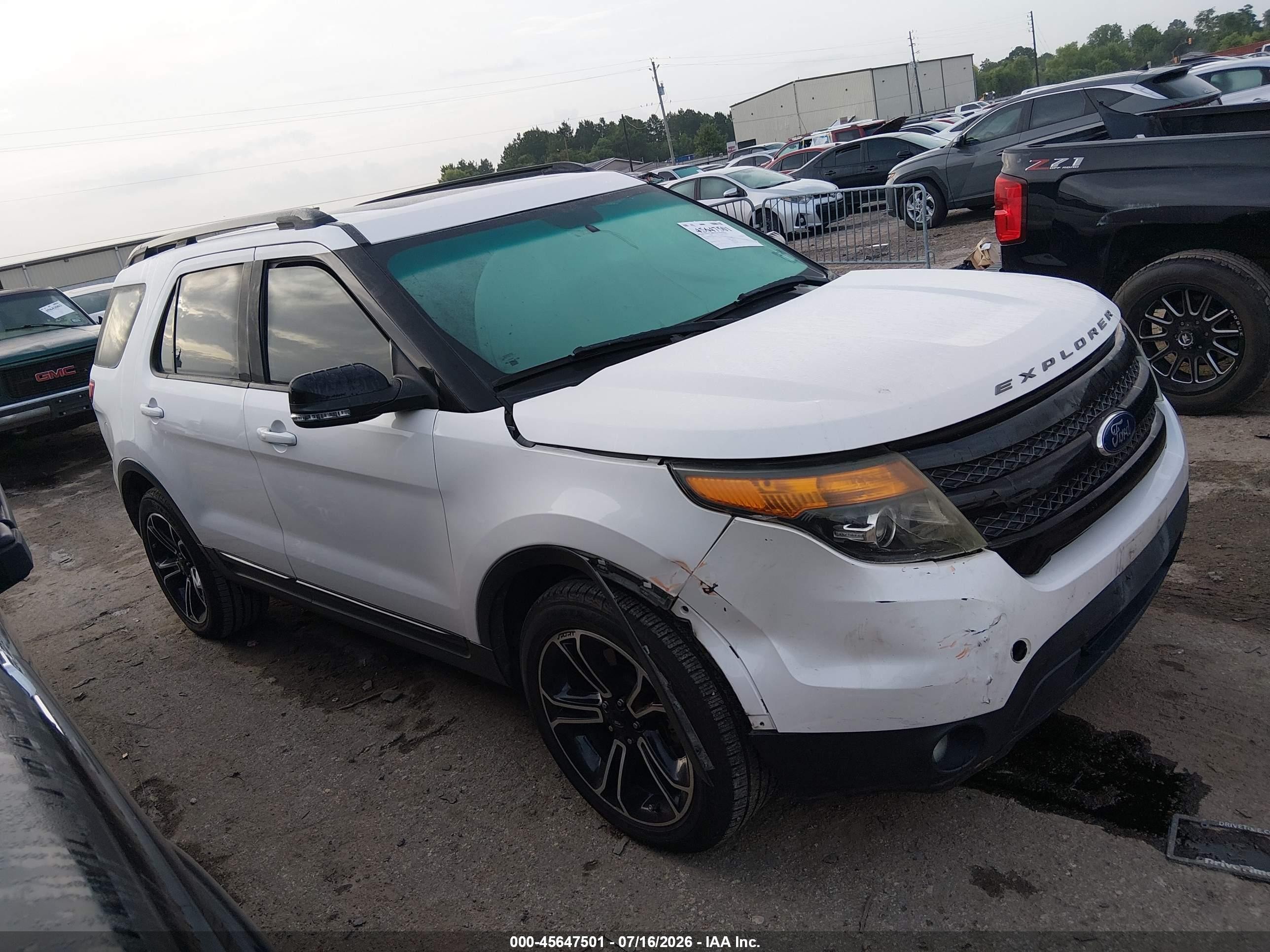 2015 Ford Explorer Sport White vin: 1FM5K8GTXFGC05058