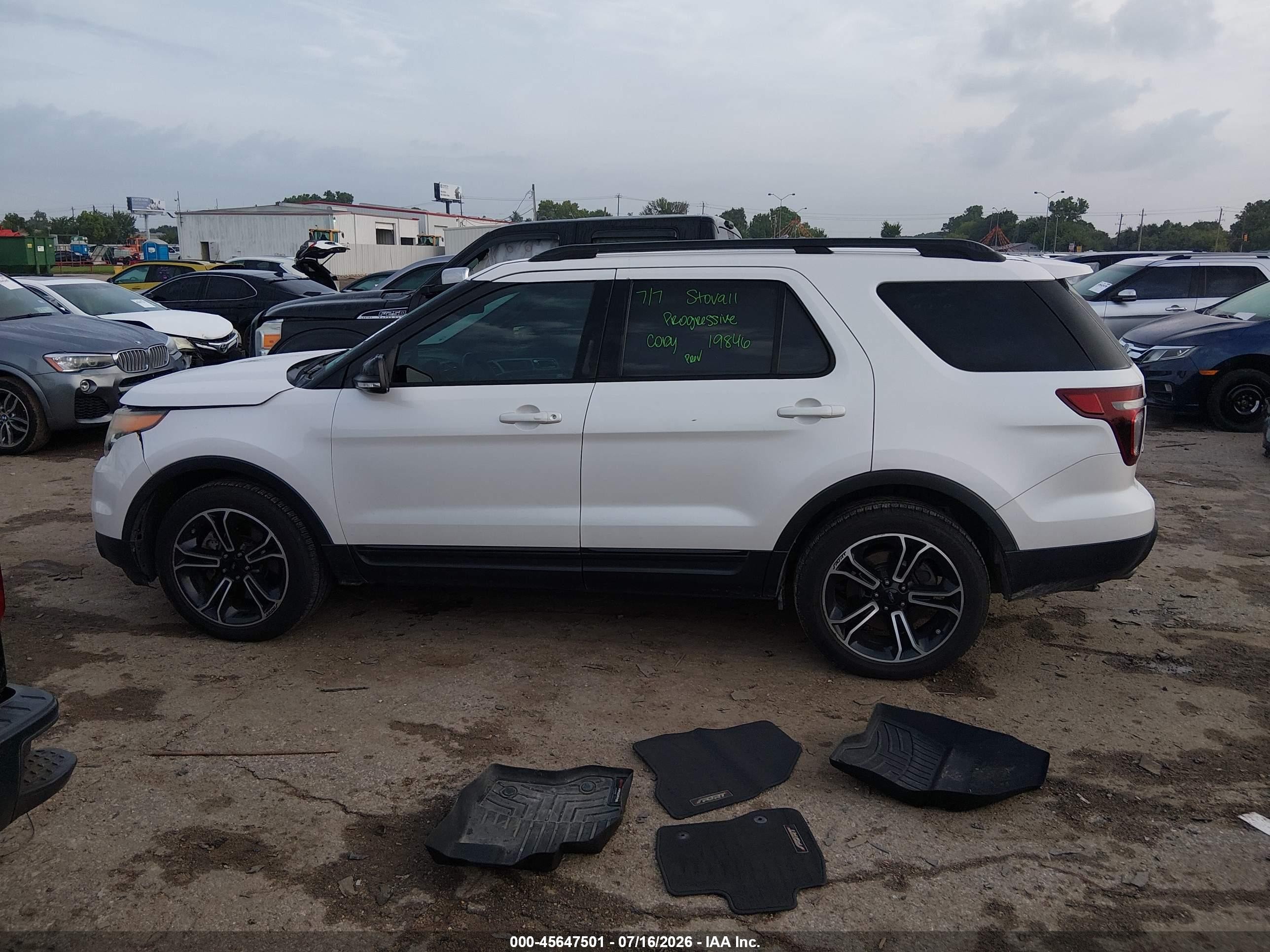 2015 Ford Explorer Sport White vin: 1FM5K8GTXFGC05058