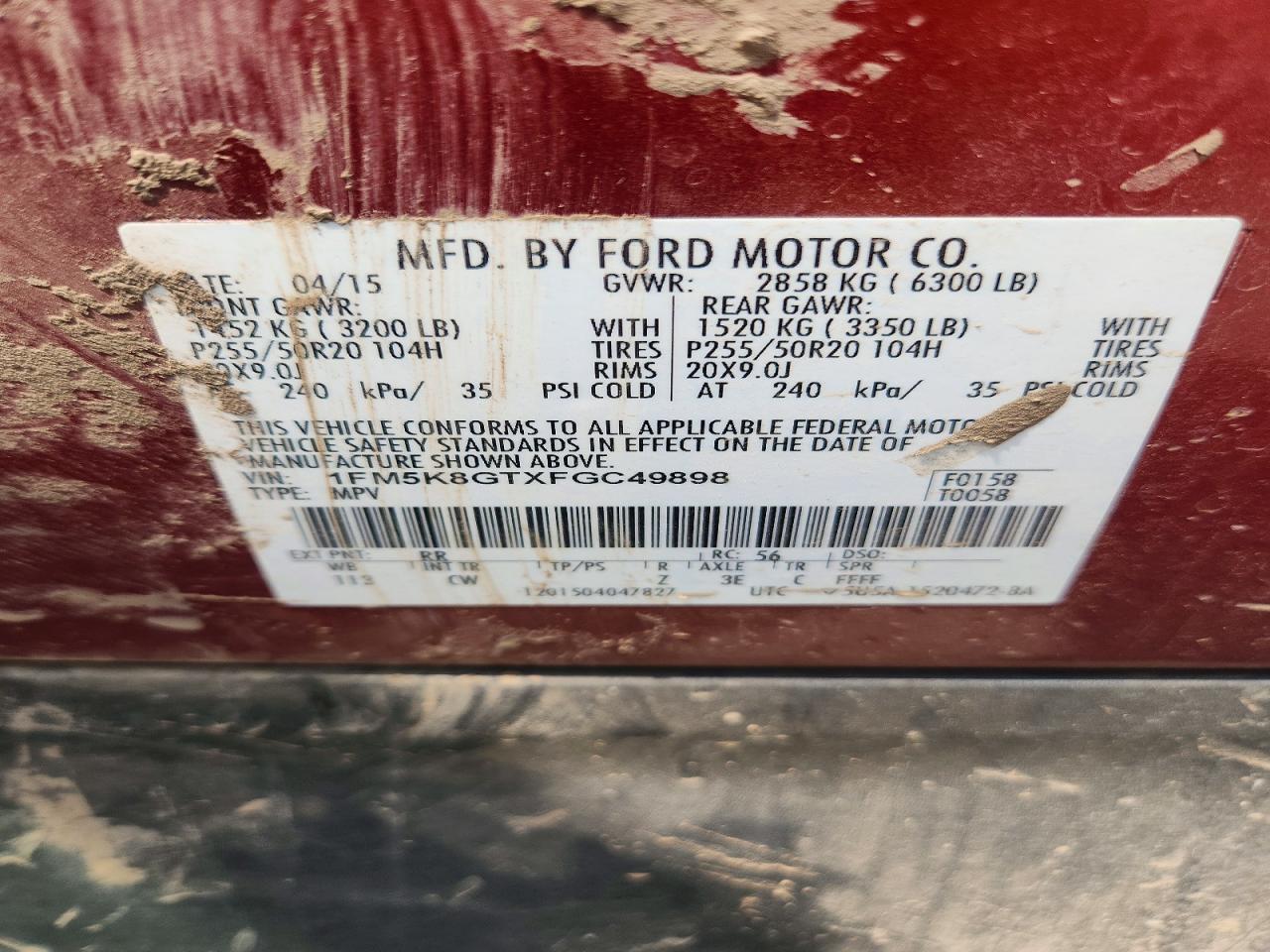 2015 Ford Explorer Sport Красный vin: 1FM5K8GTXFGC49898