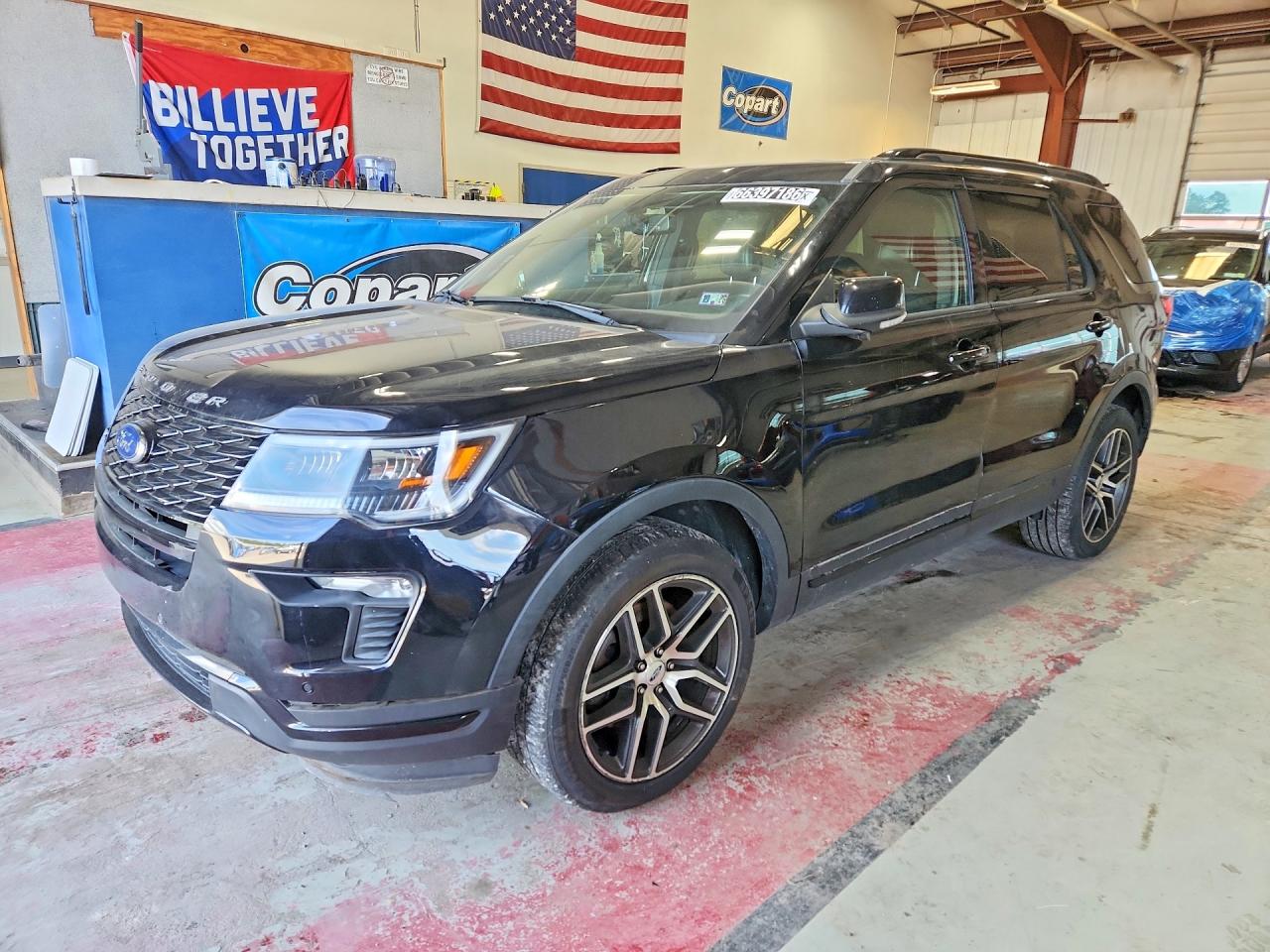 2019 Ford Explorer Sport Черный vin: 1FM5K8GTXKGA48626