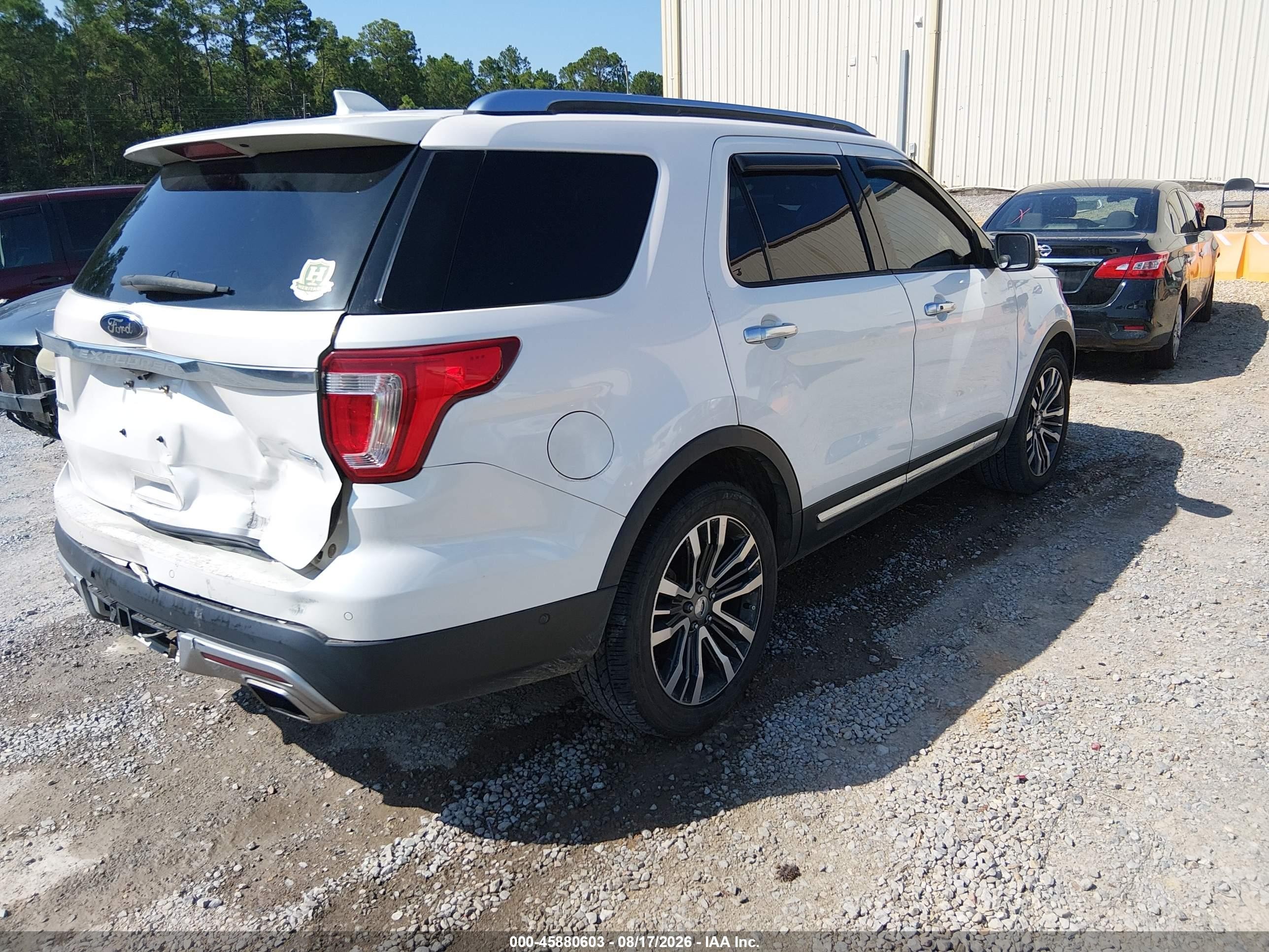 2017 Ford Explorer Platinum White vin: 1FM5K8HT1HGD96130
