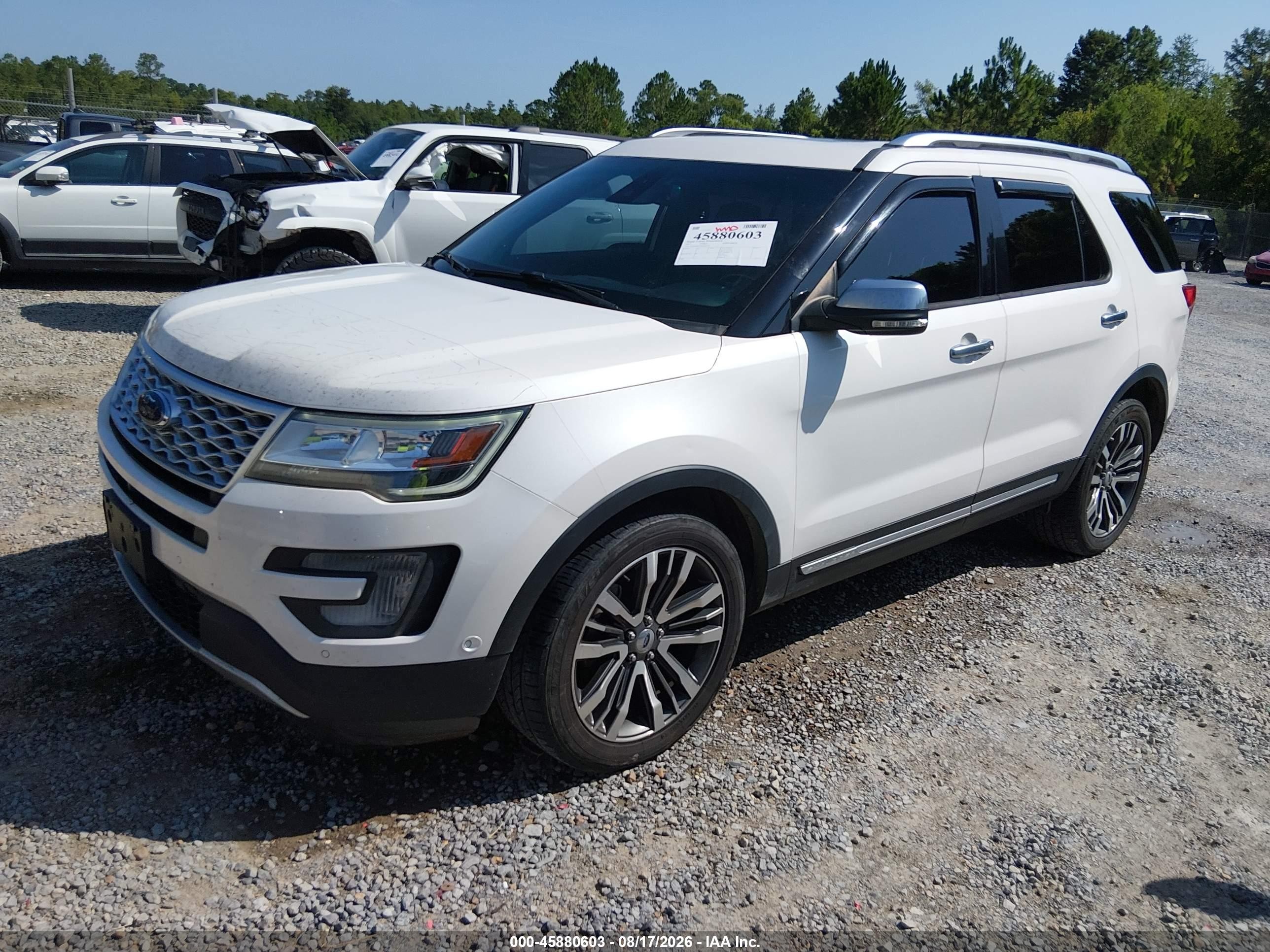 2017 Ford Explorer Platinum White vin: 1FM5K8HT1HGD96130