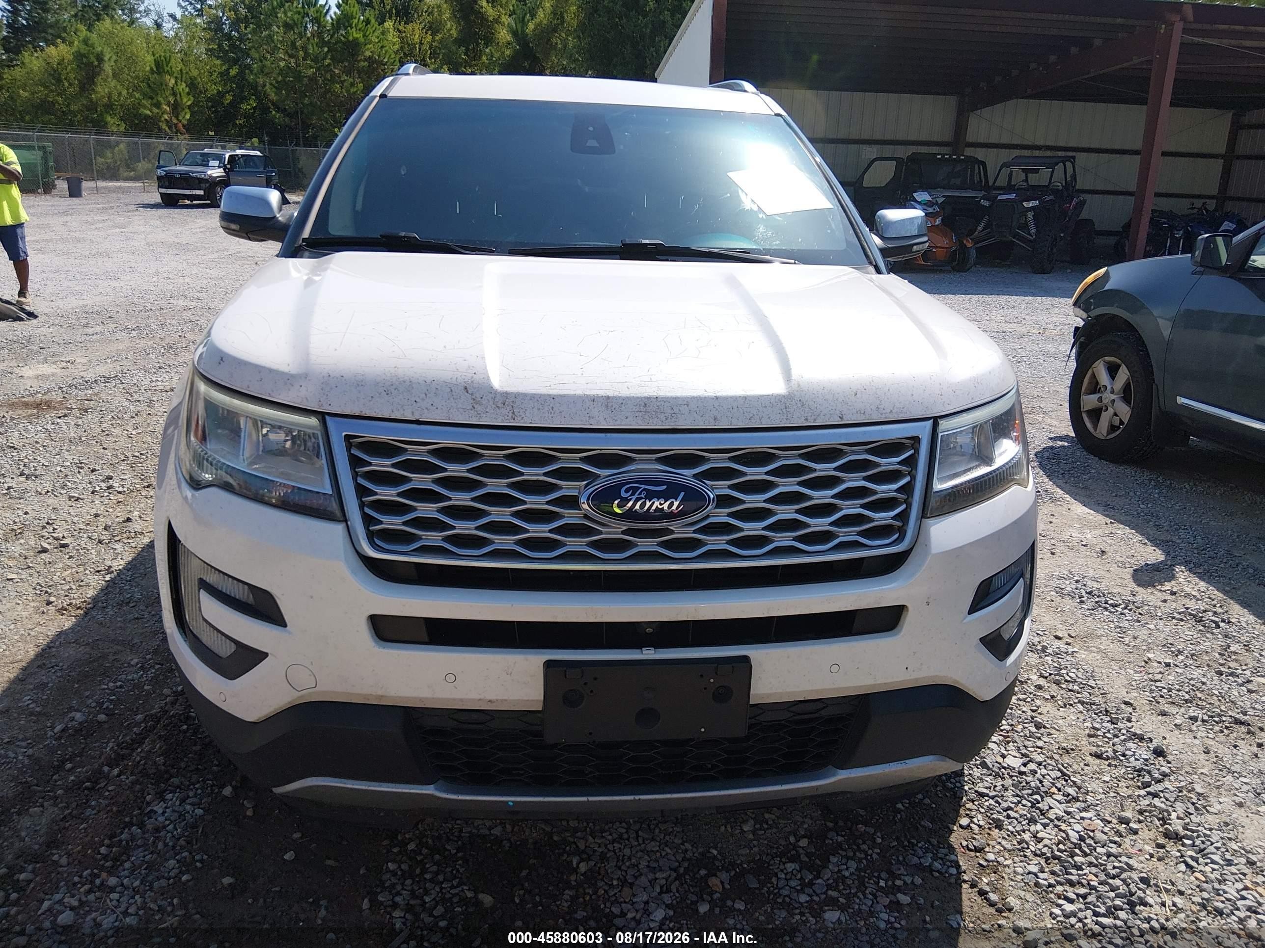 2017 Ford Explorer Platinum White vin: 1FM5K8HT1HGD96130