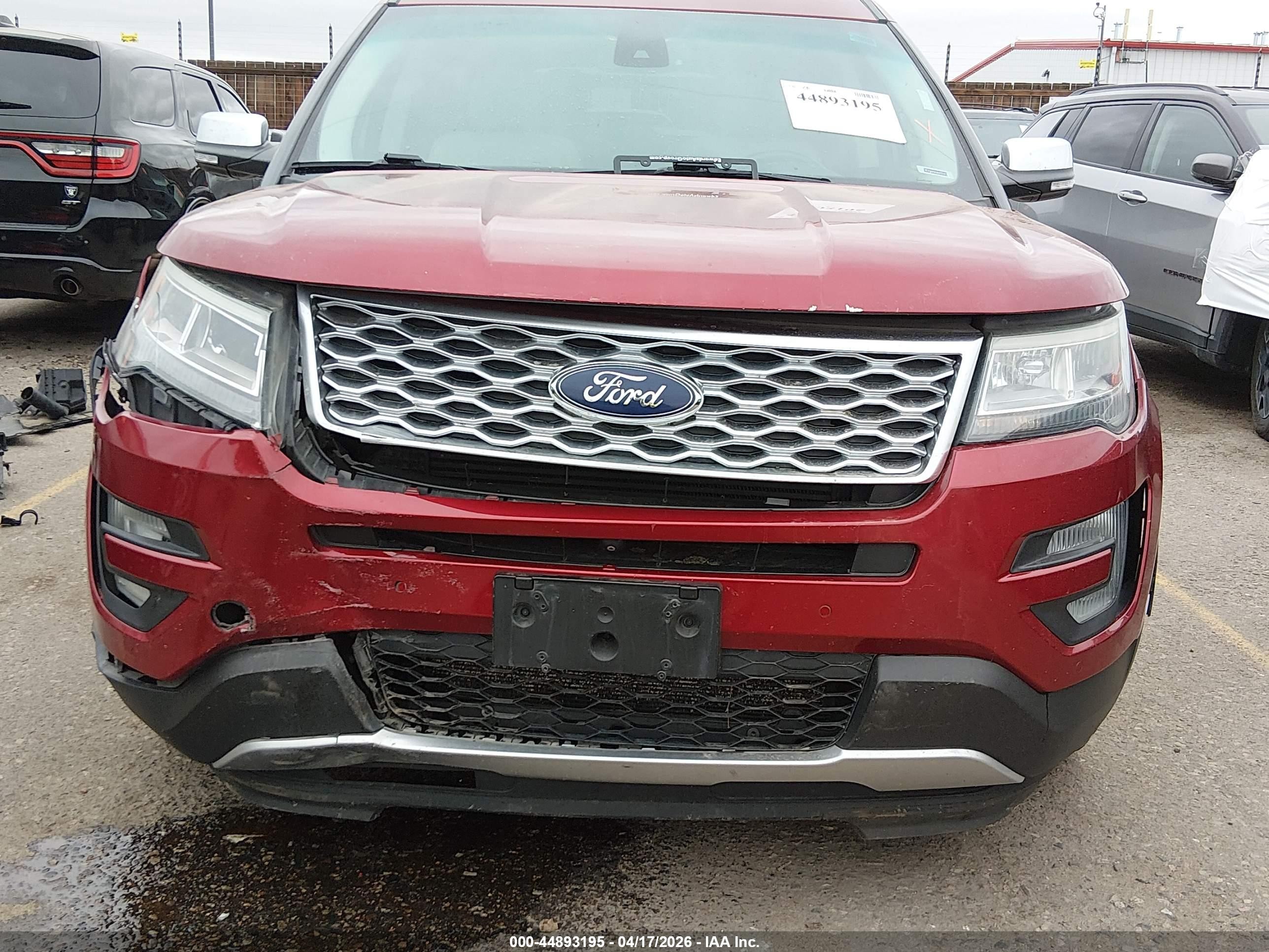 2017 Ford Explorer Platinum Red vin: 1FM5K8HT5HGB44476
