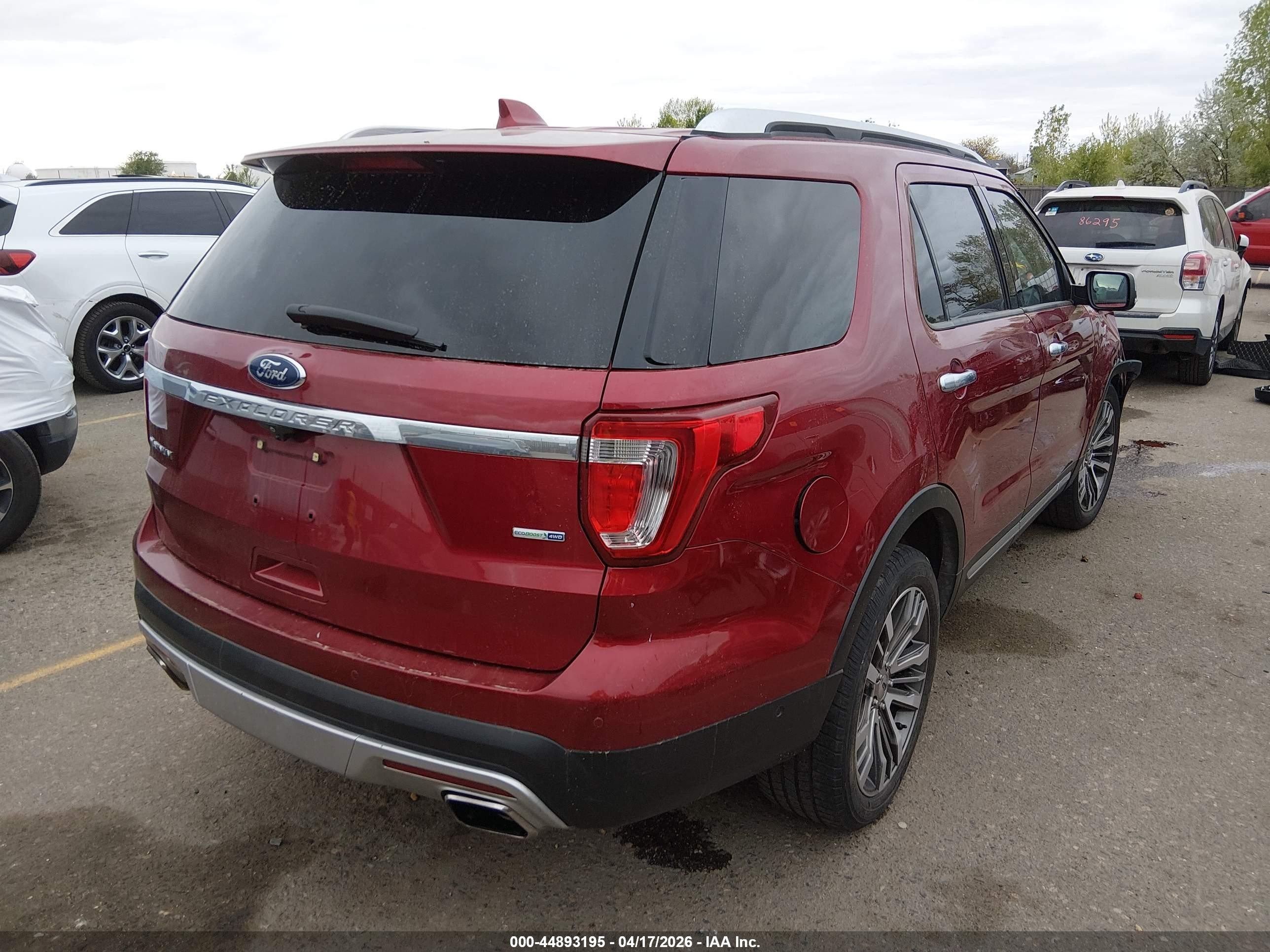 2017 Ford Explorer Platinum Red vin: 1FM5K8HT5HGB44476