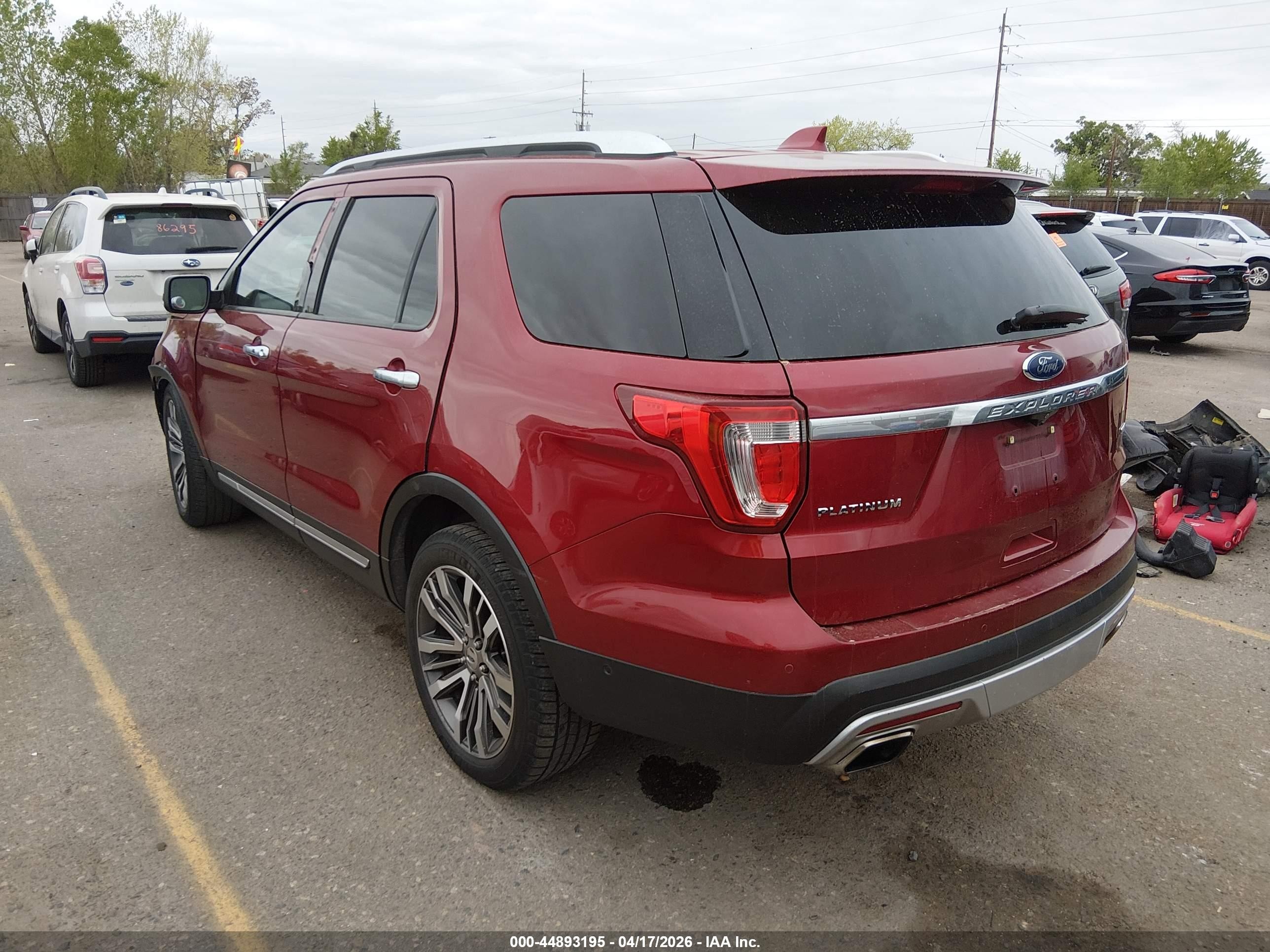 2017 Ford Explorer Platinum Red vin: 1FM5K8HT5HGB44476