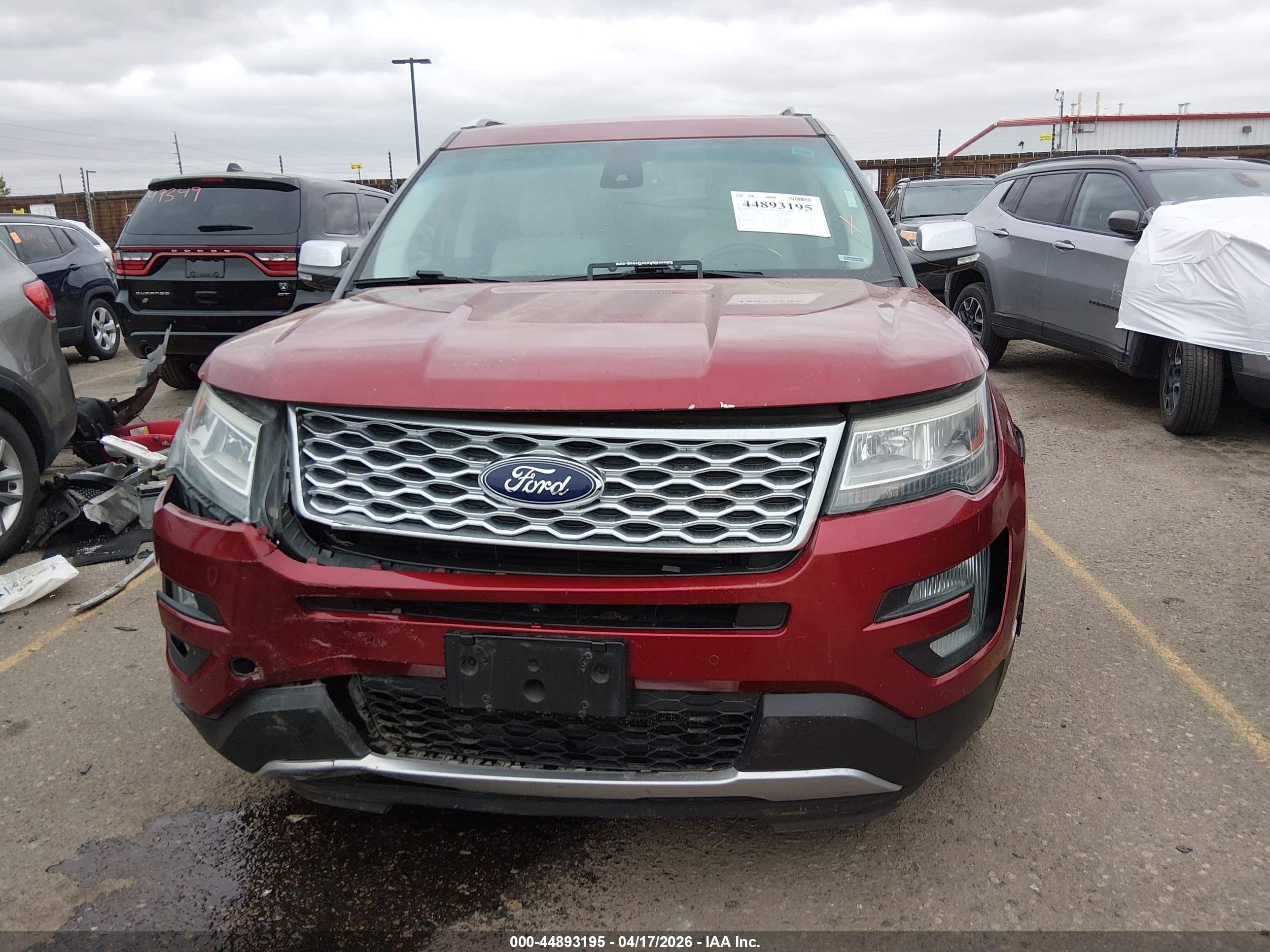 2017 Ford Explorer Platinum Red vin: 1FM5K8HT5HGB44476