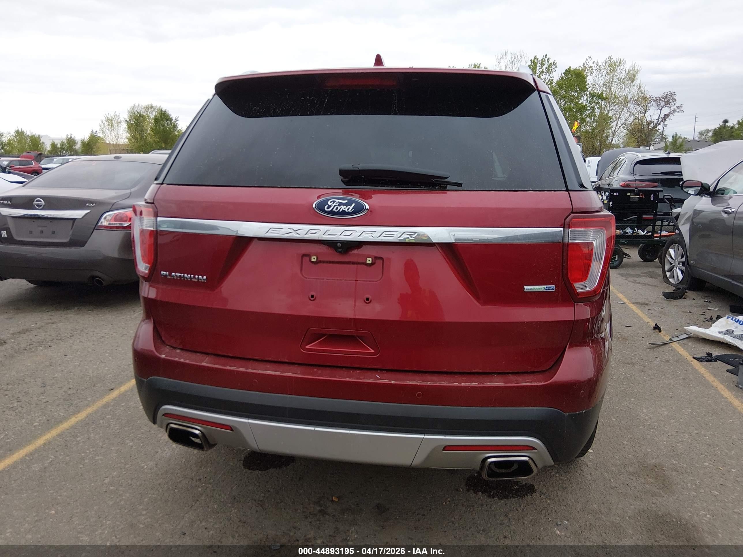 2017 Ford Explorer Platinum Red vin: 1FM5K8HT5HGB44476