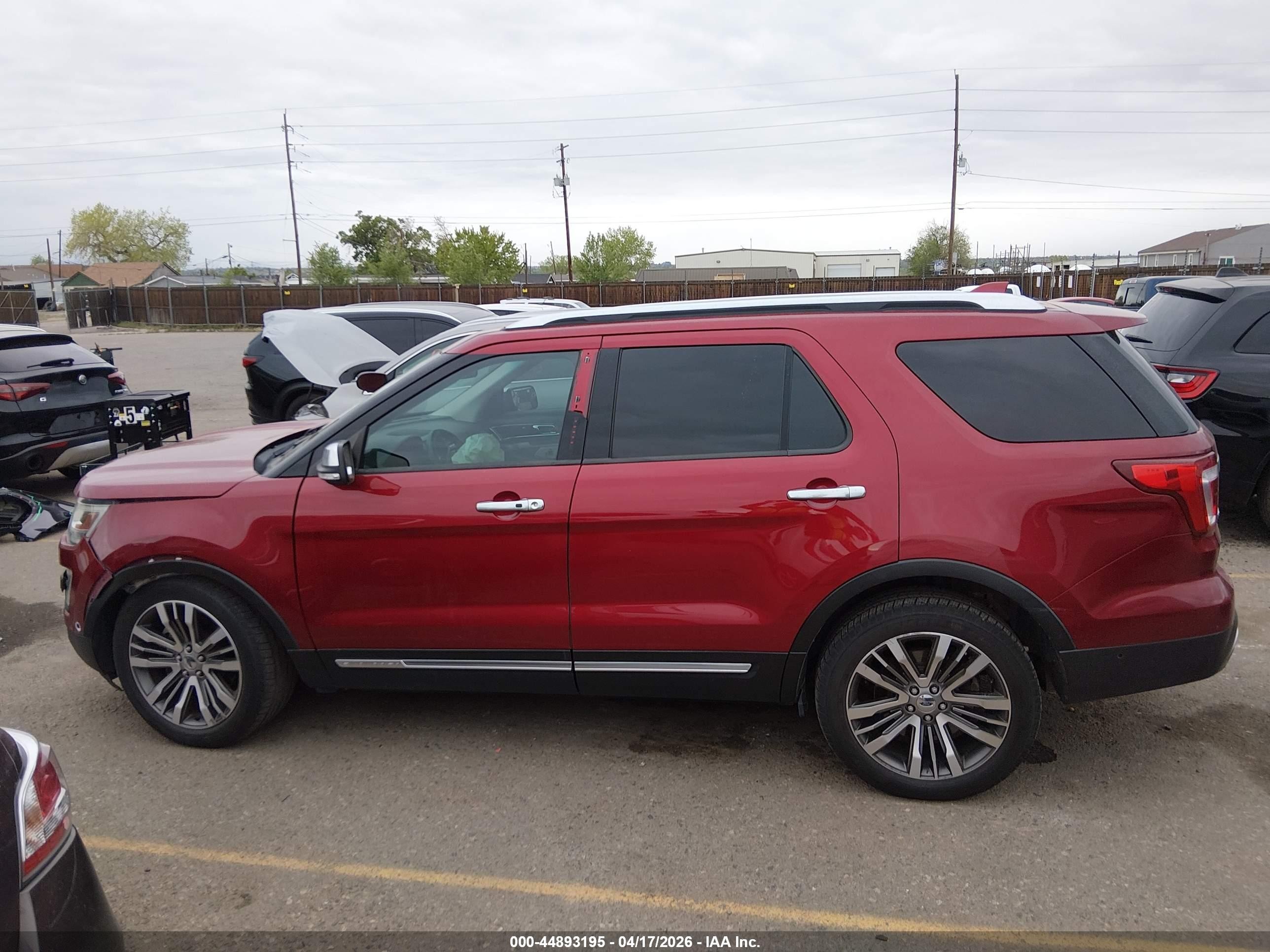 2017 Ford Explorer Platinum Red vin: 1FM5K8HT5HGB44476