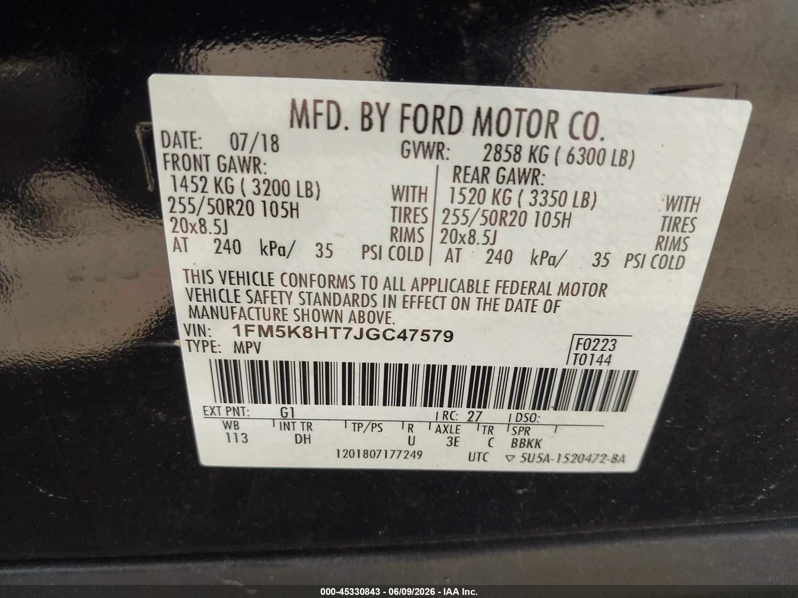 2018 Ford Explorer Platinum Черный vin: 1FM5K8HT7JGC47579