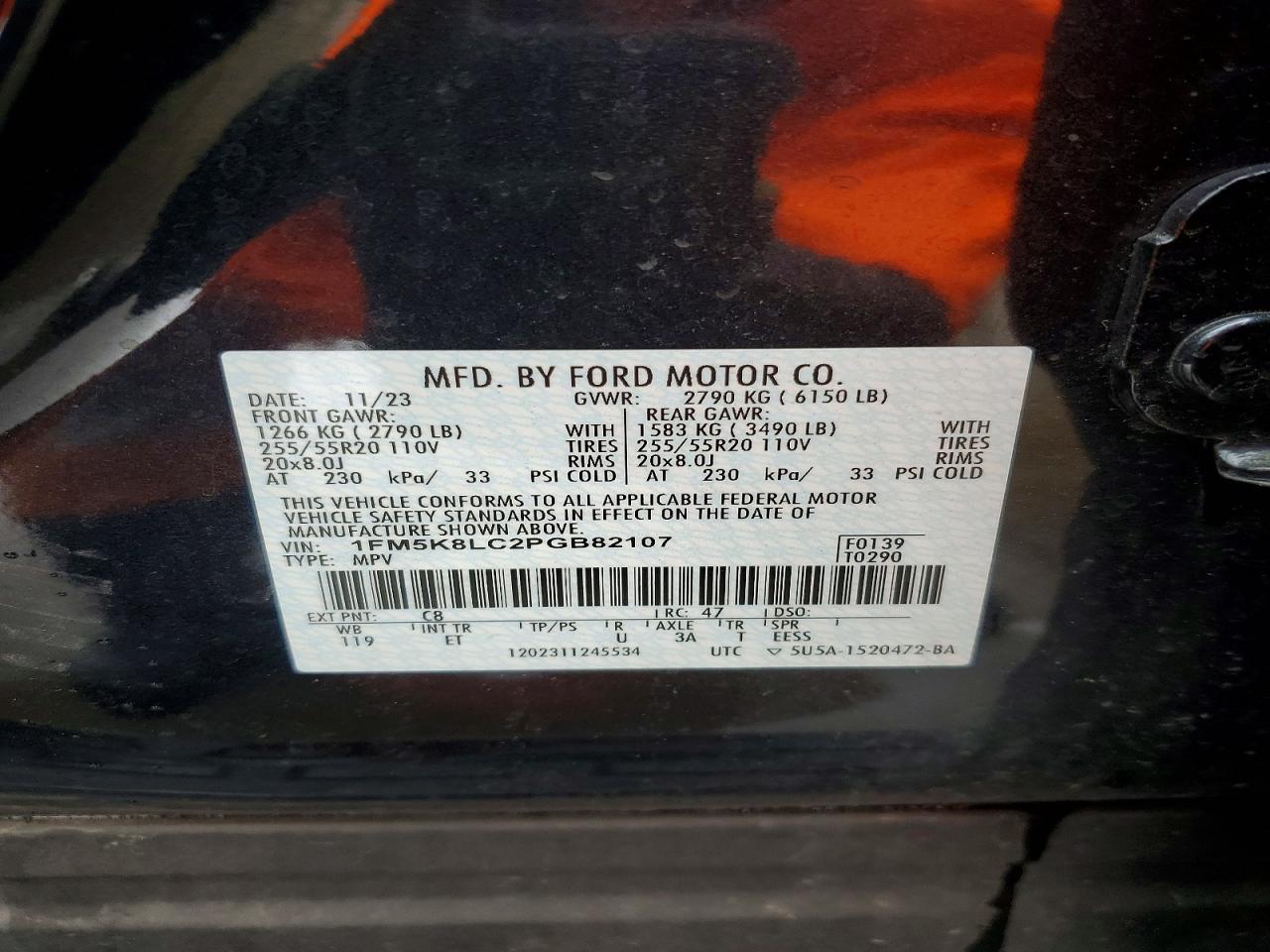 2023 Ford Explorer King Ranch Blue vin: 1FM5K8LC2PGB82107