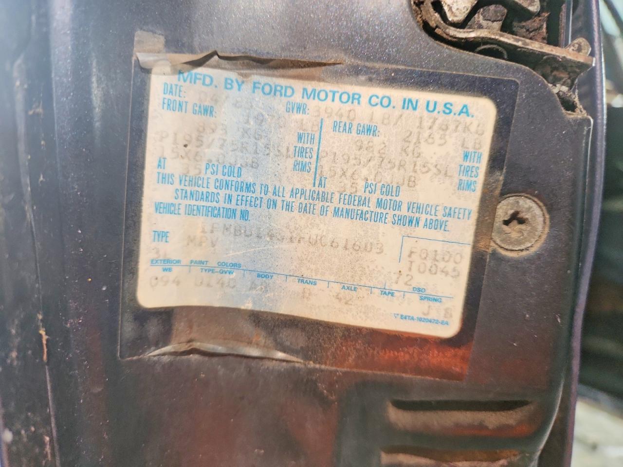 1985 Ford Bronco Ii Blue vin: 1FMBU14S1FUC61603