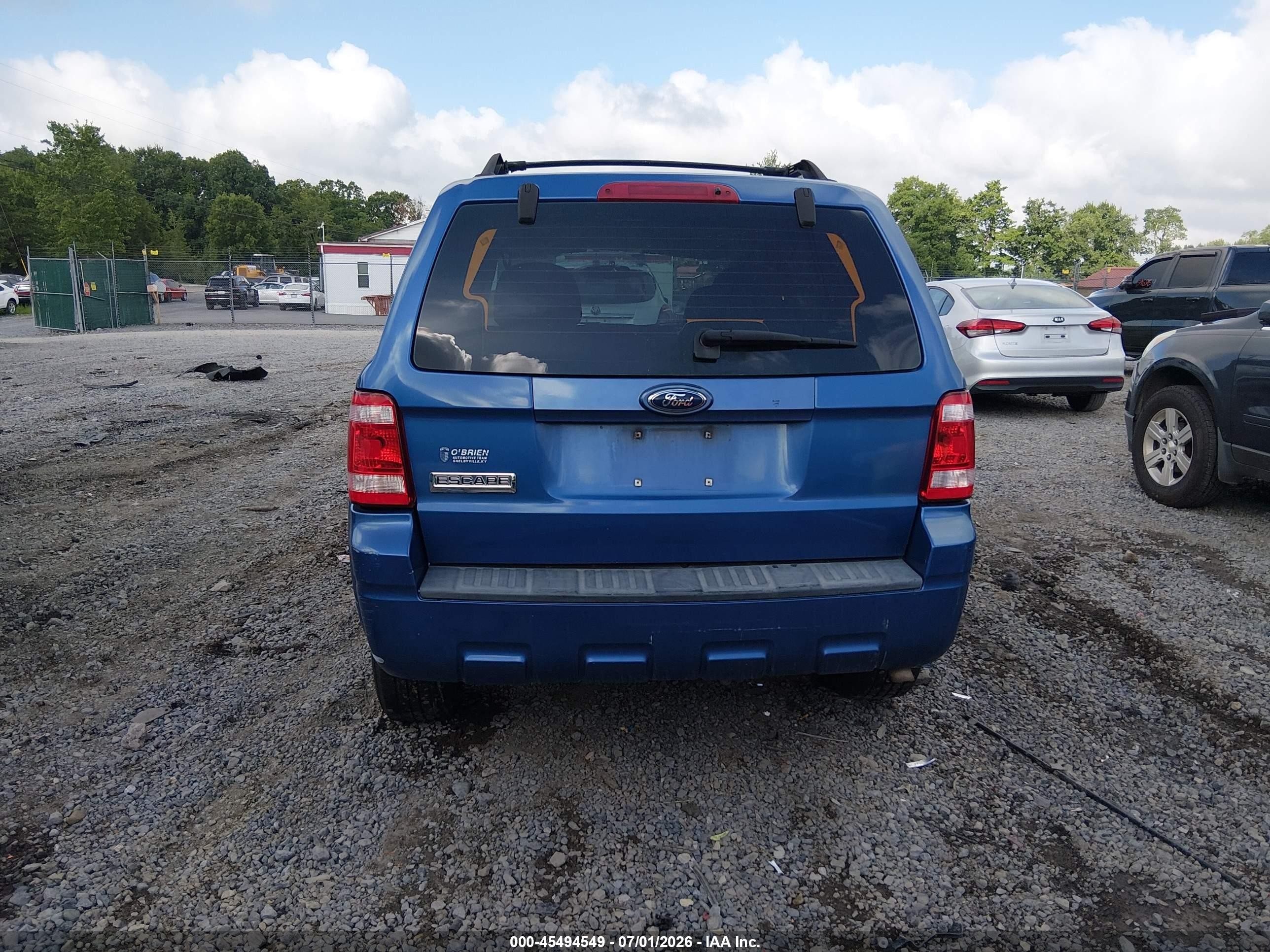 2009 Ford Escape Xls/xls Manual Blue vin: 1FMCU02779KA29522