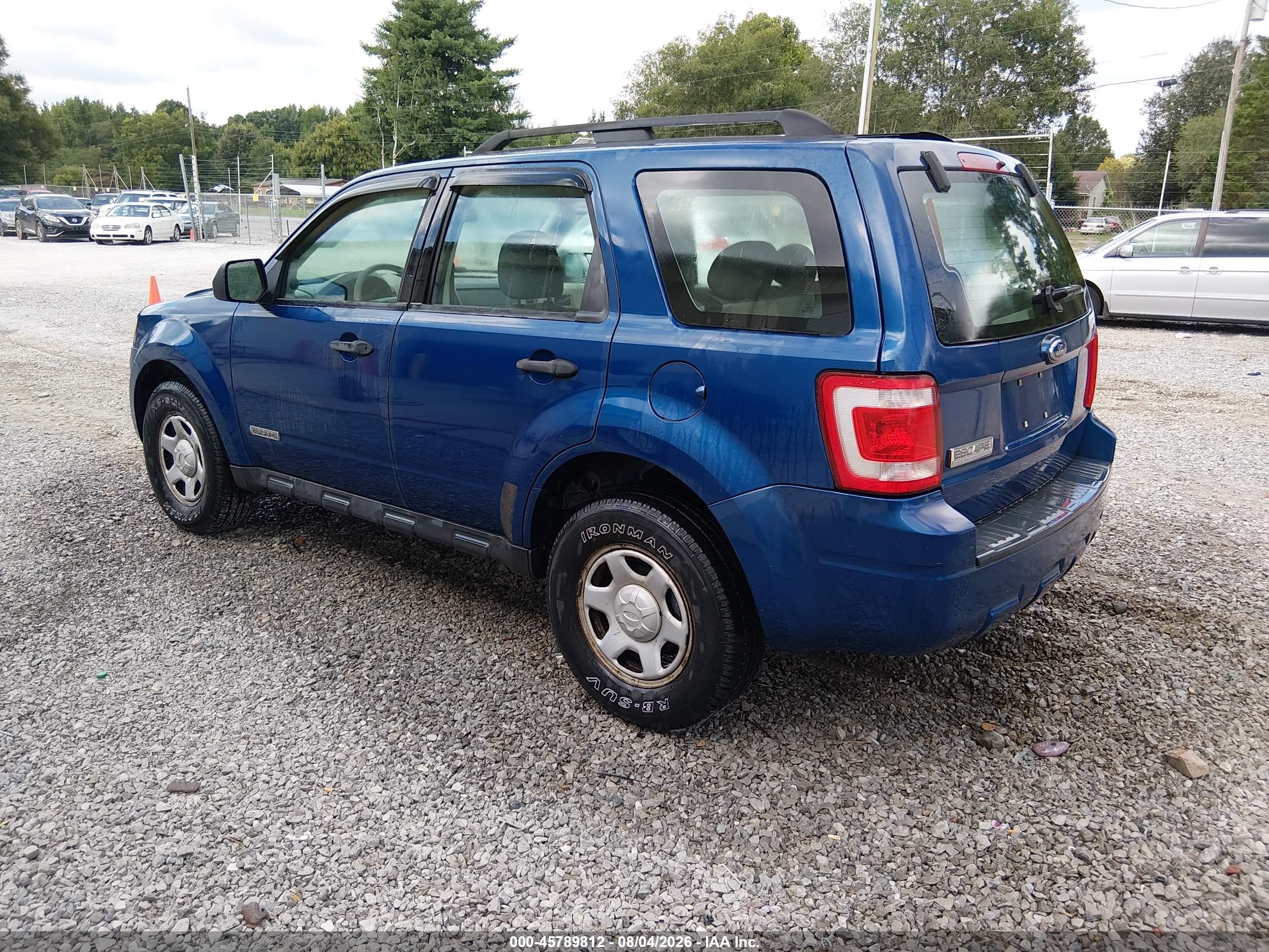 2008 Ford Escape Xls/xls Manual Blue vin: 1FMCU02Z28KB05552
