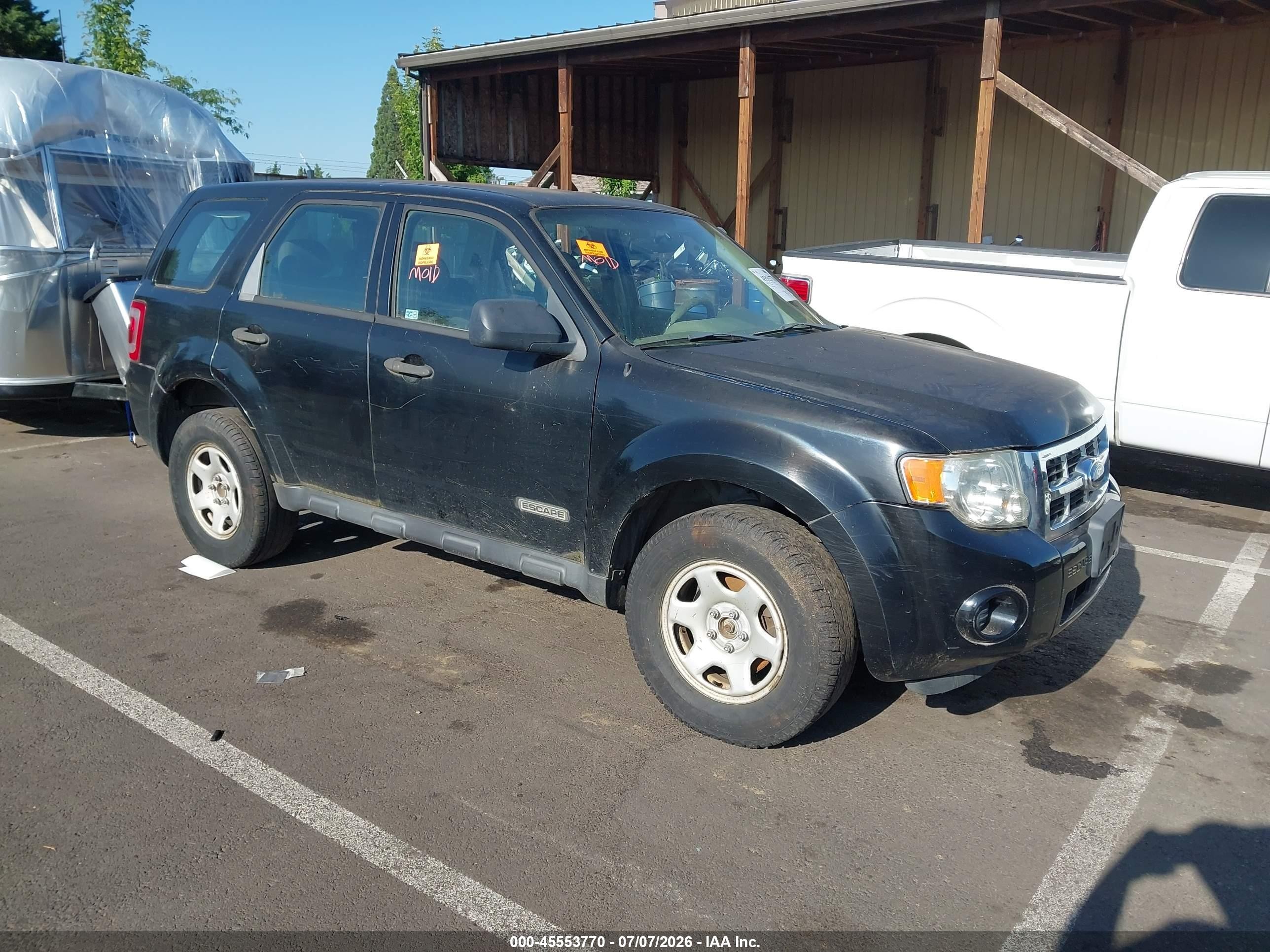 2008 Ford Escape Xls/xls Manual Black vin: 1FMCU02Z38KB04393