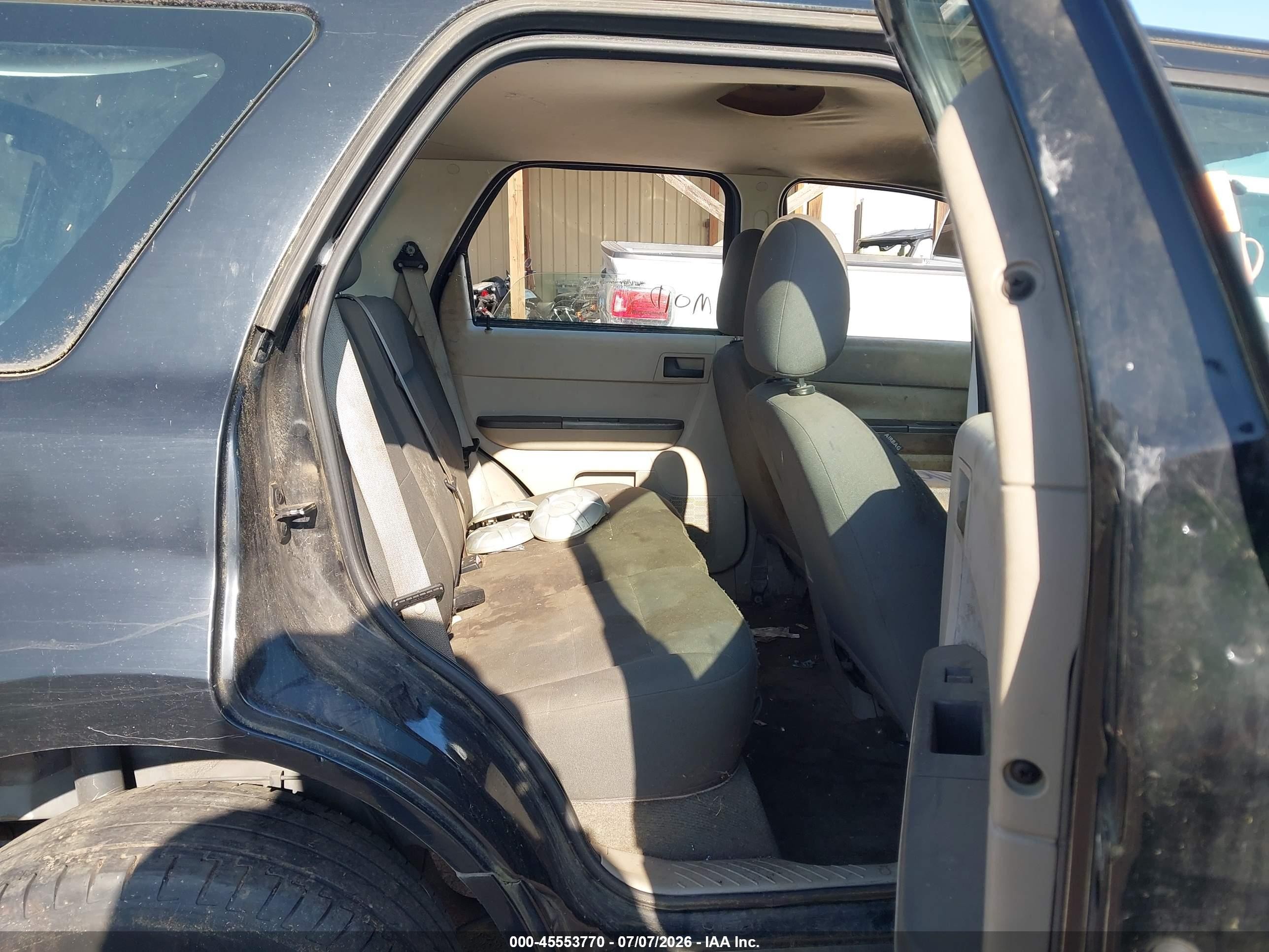2008 Ford Escape Xls/xls Manual Black vin: 1FMCU02Z38KB04393