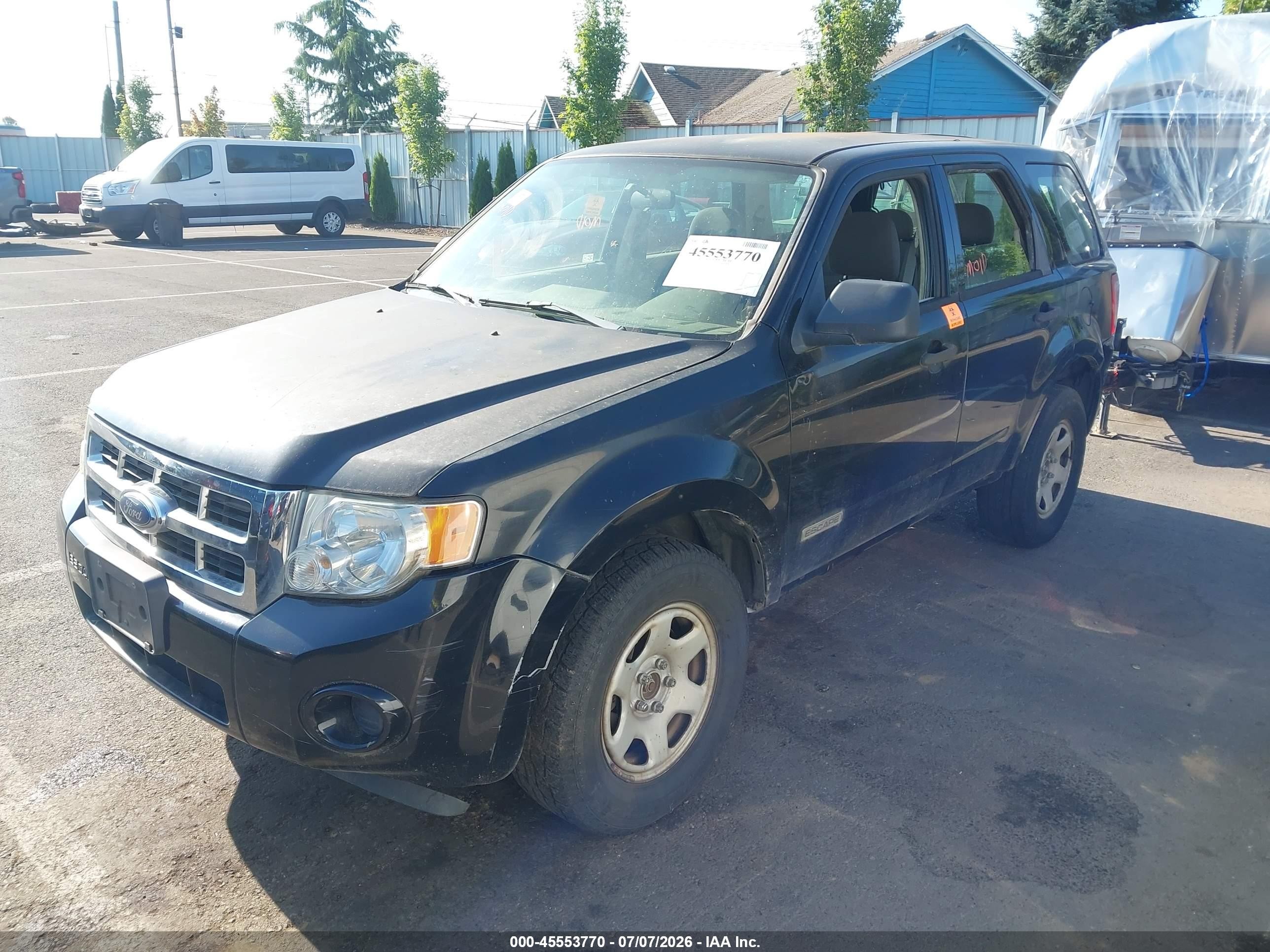 2008 Ford Escape Xls/xls Manual Black vin: 1FMCU02Z38KB04393