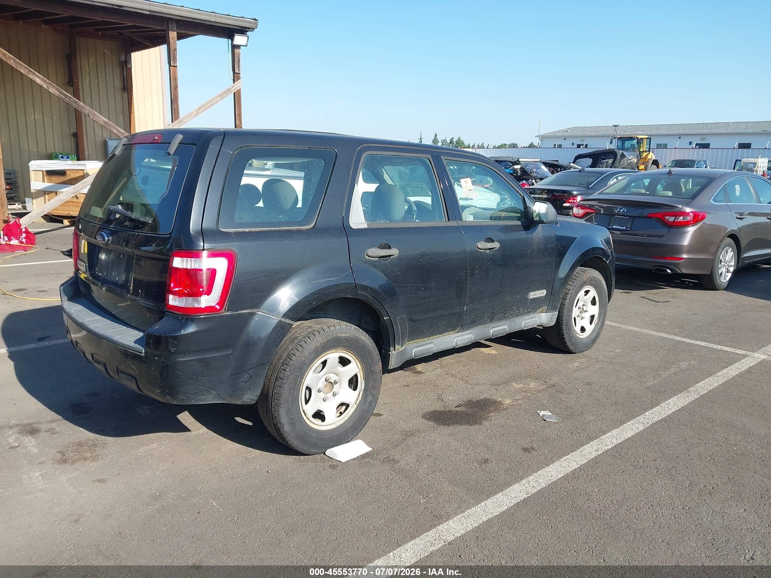2008 Ford Escape Xls/xls Manual Black vin: 1FMCU02Z38KB04393
