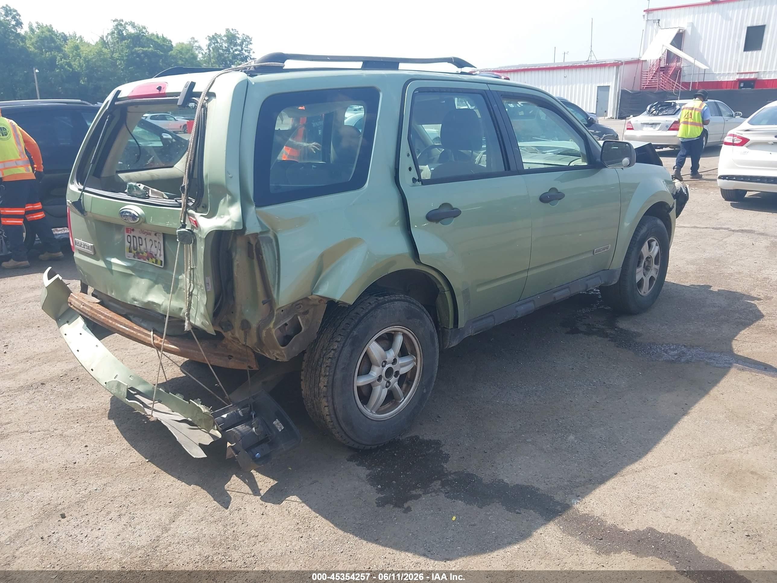 2008 Ford Escape Xls/xls Manual Green vin: 1FMCU02Z38KB26913
