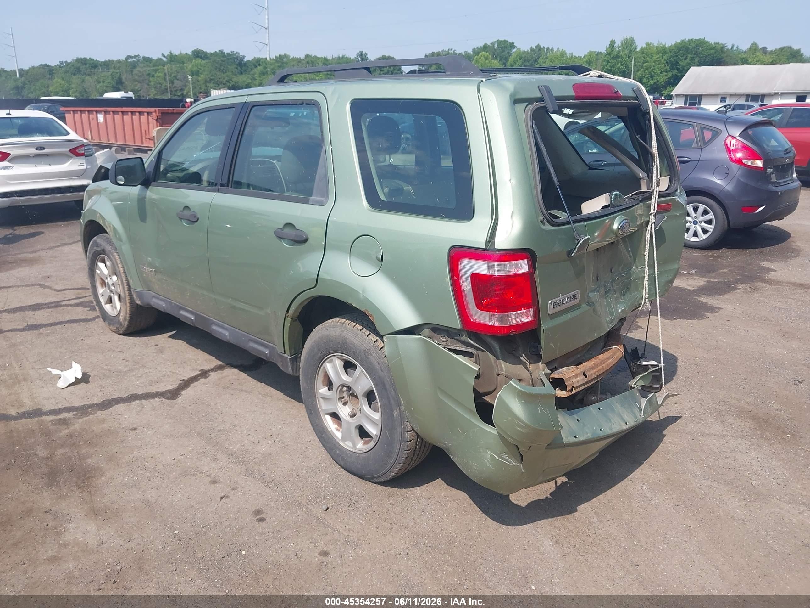 2008 Ford Escape Xls/xls Manual Green vin: 1FMCU02Z38KB26913