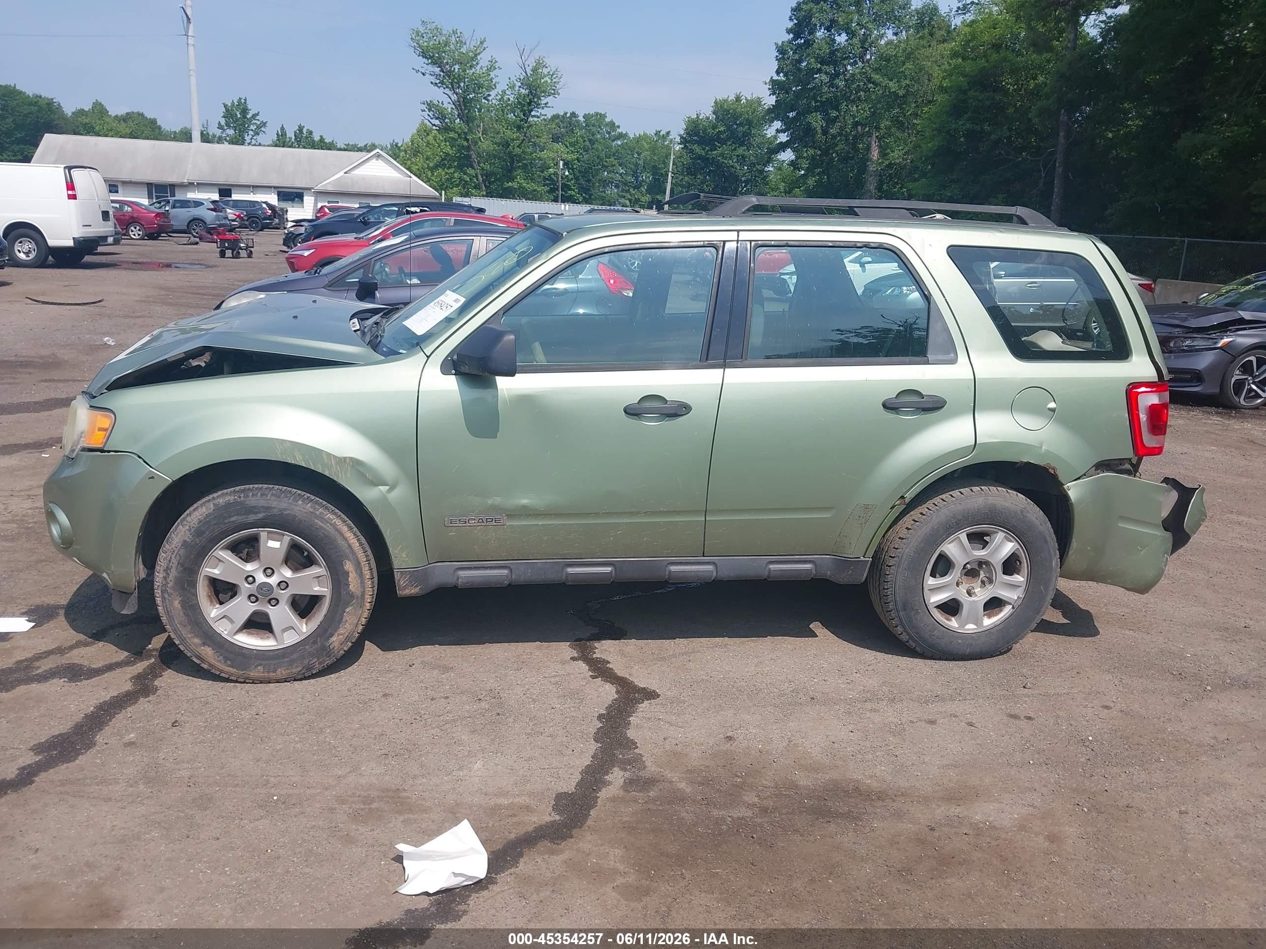 2008 Ford Escape Xls/xls Manual Green vin: 1FMCU02Z38KB26913