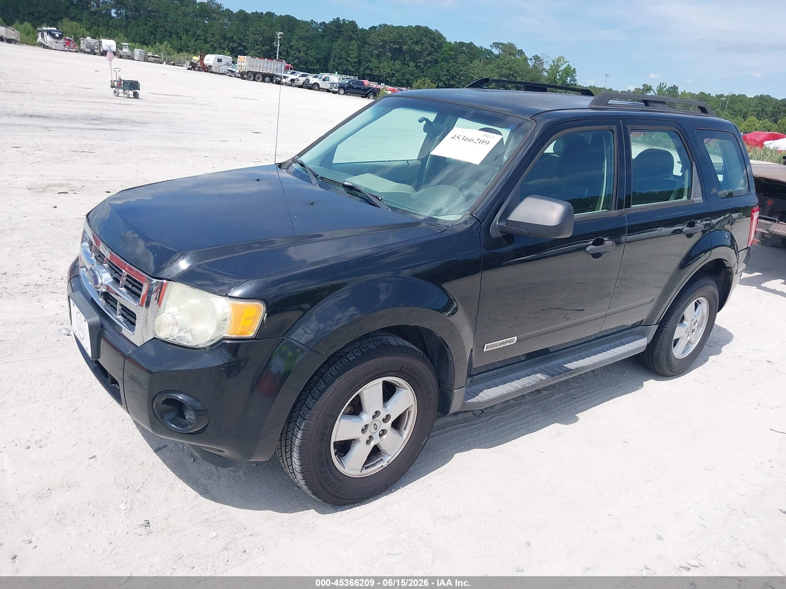 2008 Ford Escape Xls/xls Manual Black vin: 1FMCU02Z48KB01390
