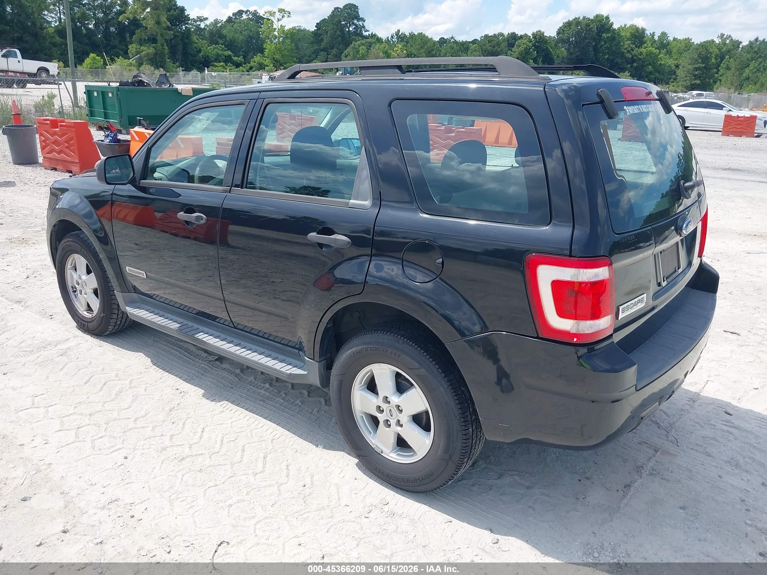 2008 Ford Escape Xls/xls Manual Black vin: 1FMCU02Z48KB01390