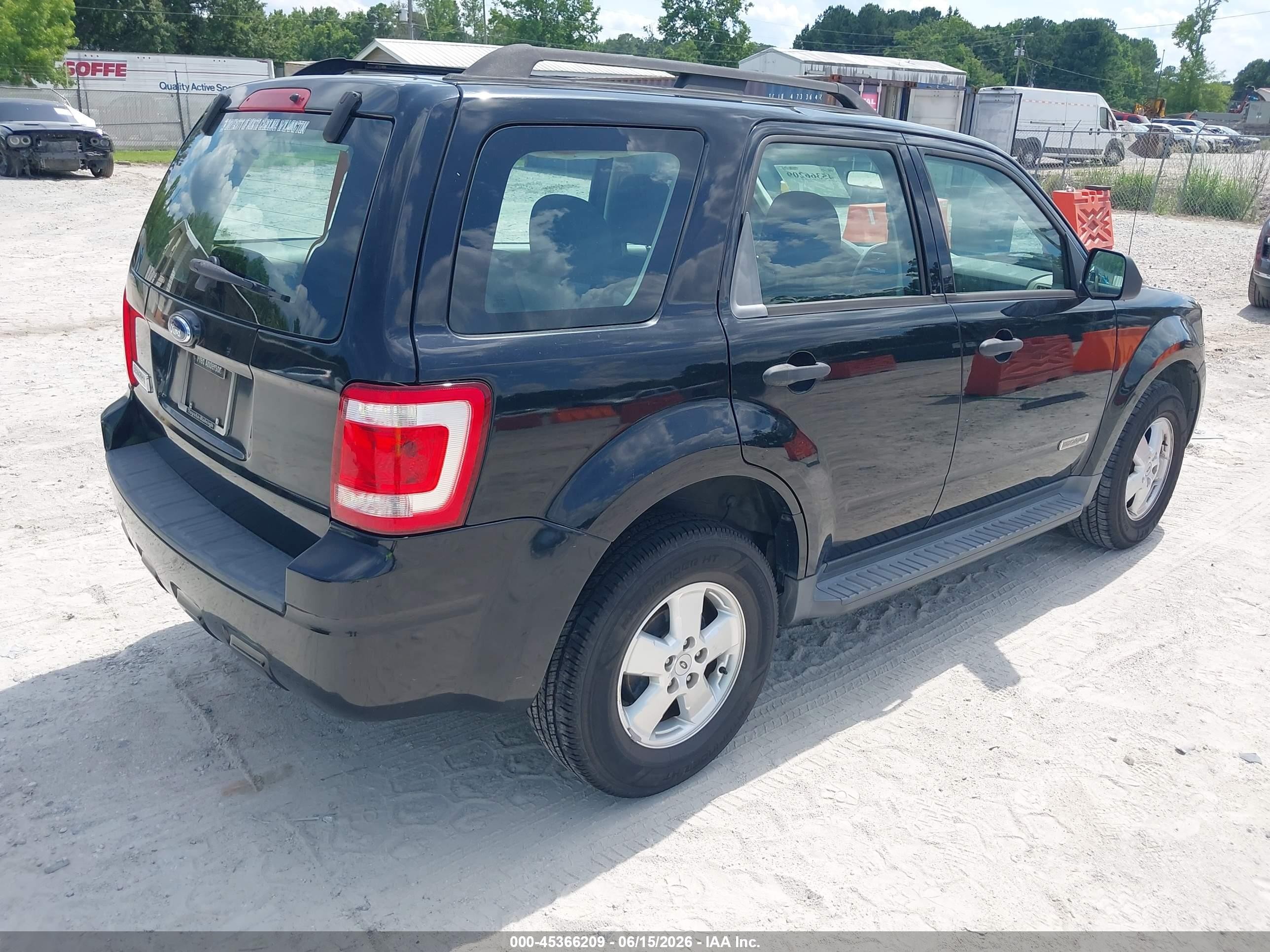 2008 Ford Escape Xls/xls Manual Black vin: 1FMCU02Z48KB01390