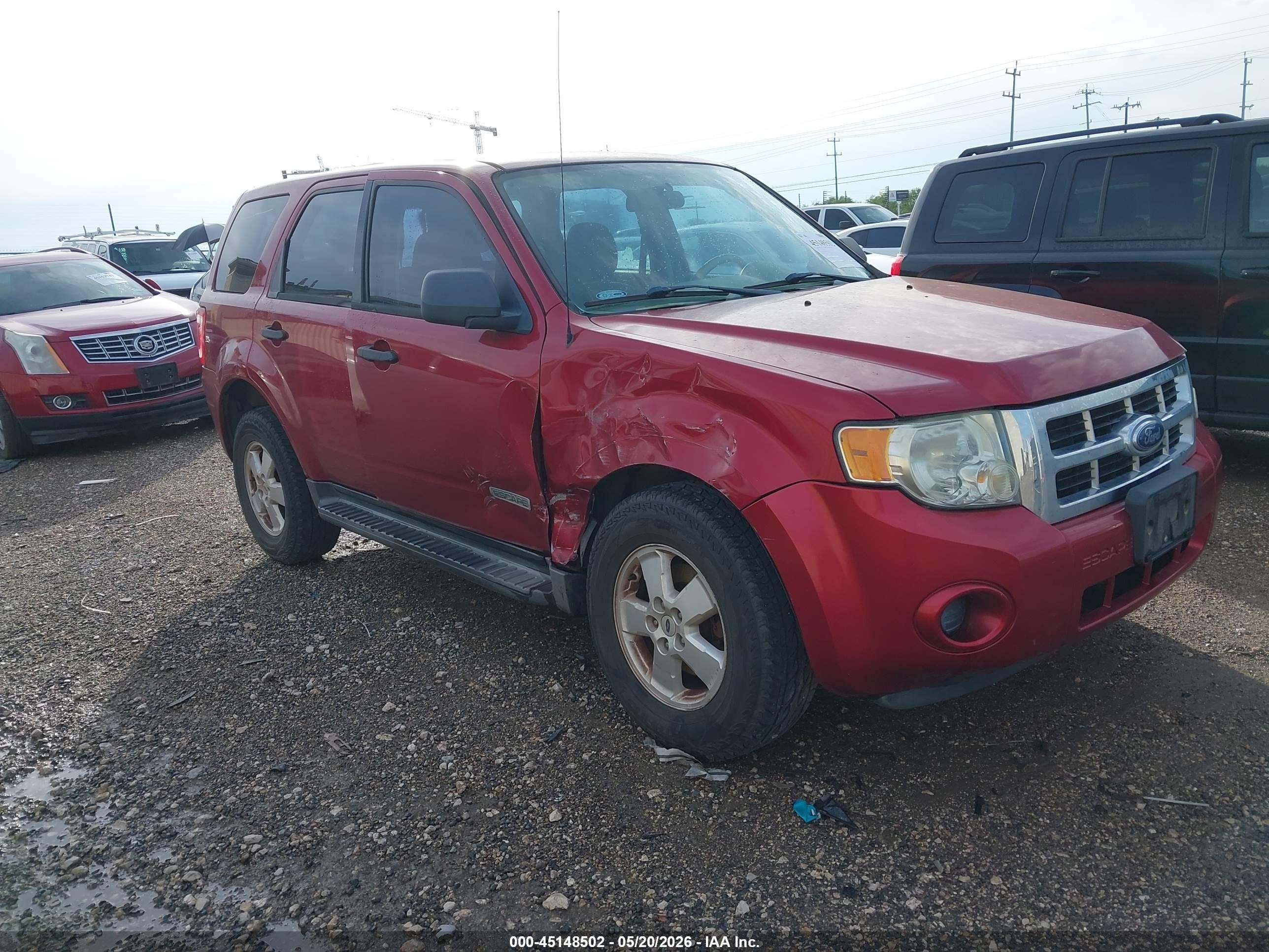 2008 Ford Escape Xls/xls Manual Red vin: 1FMCU02Z48KB14155